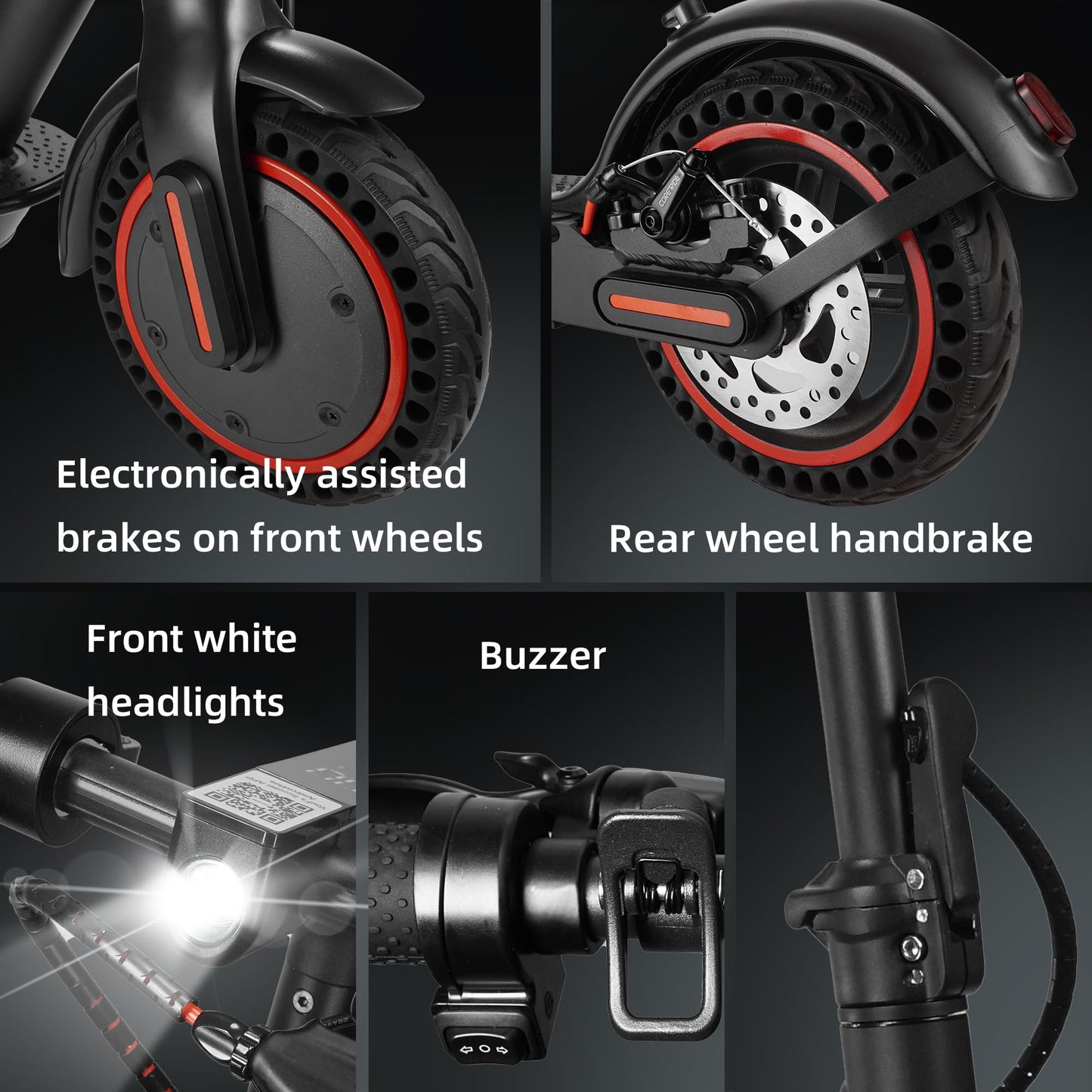8.5 inch Foldable Electric Scooter made of aluminum alloy, APP connection, including locking function, 30 km range, 387 Wh battery, maximum load 120 kg (TÜV) grey.