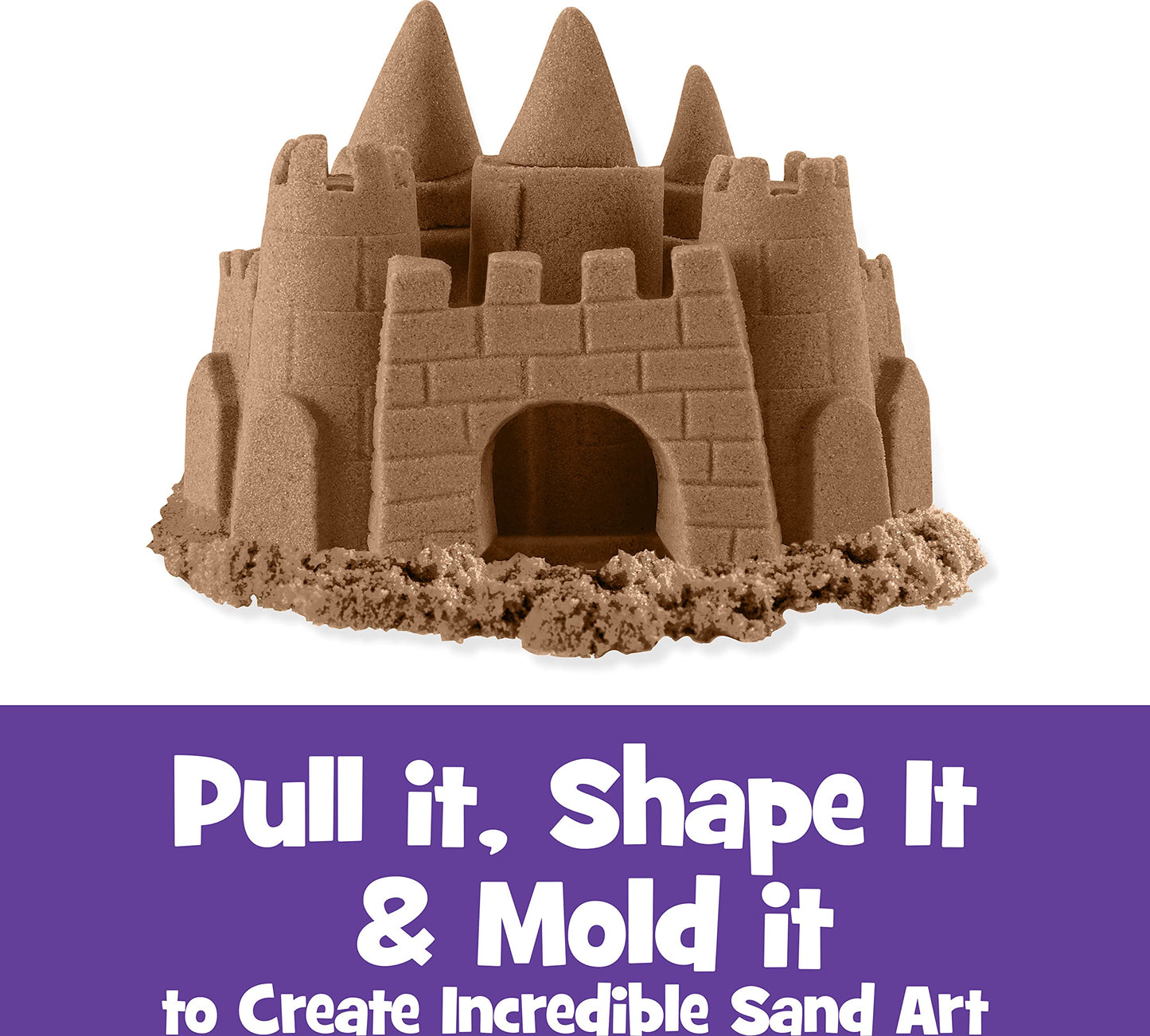 Kinetic Sand Construction Kit with 907 g Kinetic Sand & 907 g Bag of magical Indoor Play Sand natural brown
