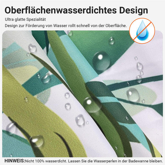 Lerores shower curtain 180x180 anti-mold textile shower curtains, leaf waterproof, weighted hem, washable, fabric shower curtain for bathroom and bathtub with 12 hooks.