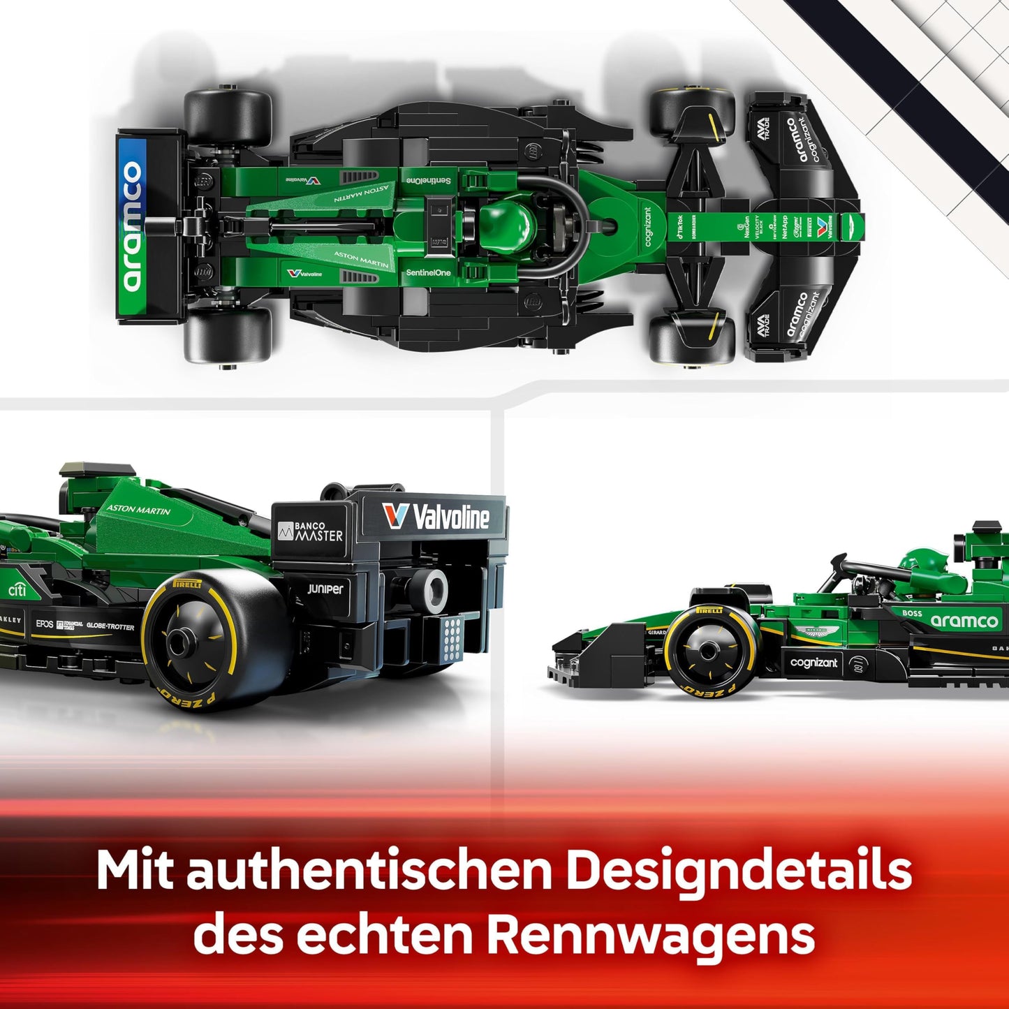 LEGO Speed Champions Aston Martin Aramco F1 AMR24 race car - toy with Formula 1 minifigure to collect - buildable model car for boys and girls aged 10 and up and adult motorsport fans 77245