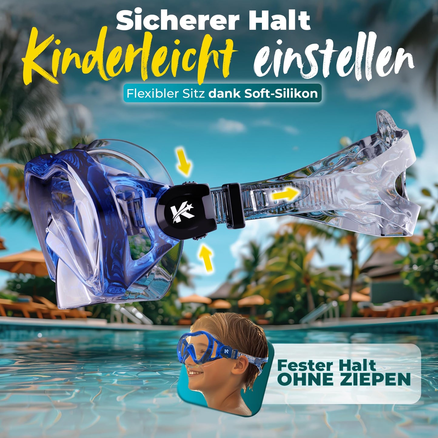 KIDVERSE Kids' snorkel set for boys and girls includes goggles and snorkel. Dive mask and child-sized snorkel for underwater adventures.