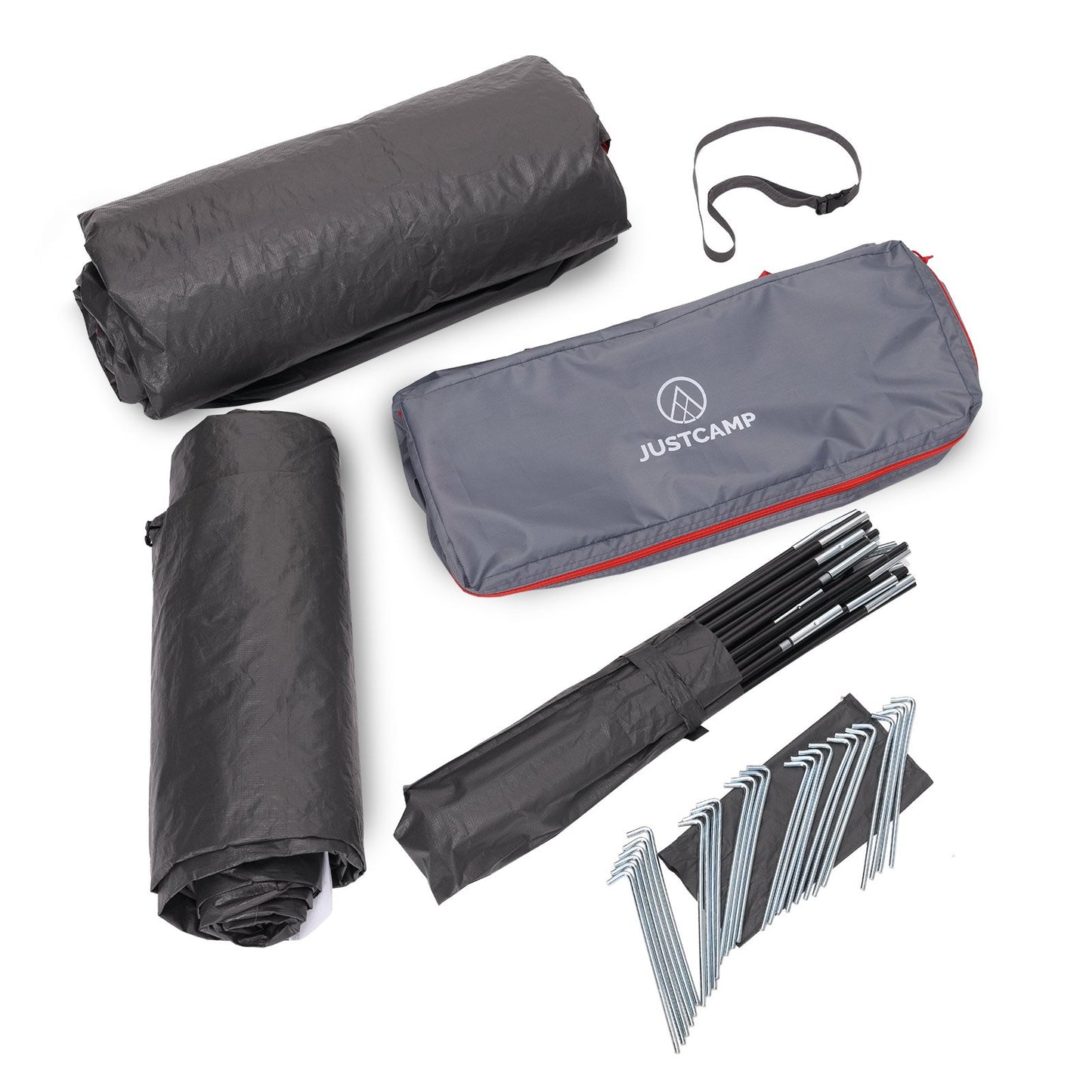 Justcamp Lake 6 Camping Tent, family tent for 6 people, 2 sleeping cabins, tunnel tent with standing height, large, stable, waterproof for festivals, XXL dome tent, portable with carrying bag, tent for families.