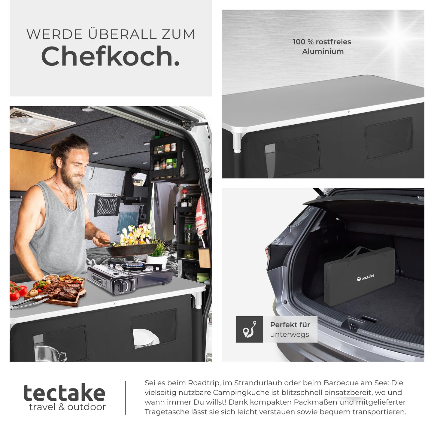 tectake 800747 Outdoor Camping Kitchen - Various models available - (Type 4 | No. 403347)