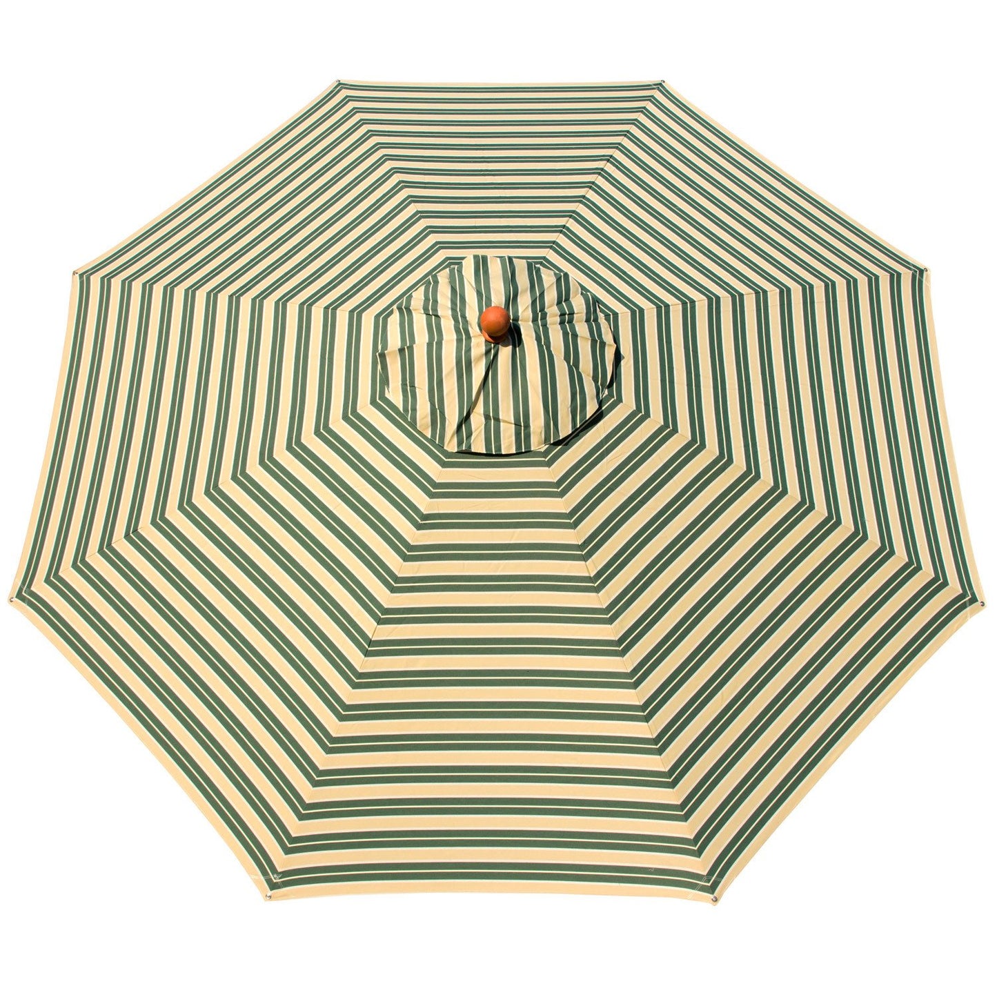 Anndora® sun umbrella wood 3.5 m round garden parasol market umbrella 350 cm - with wind vent - striped green white yellow.