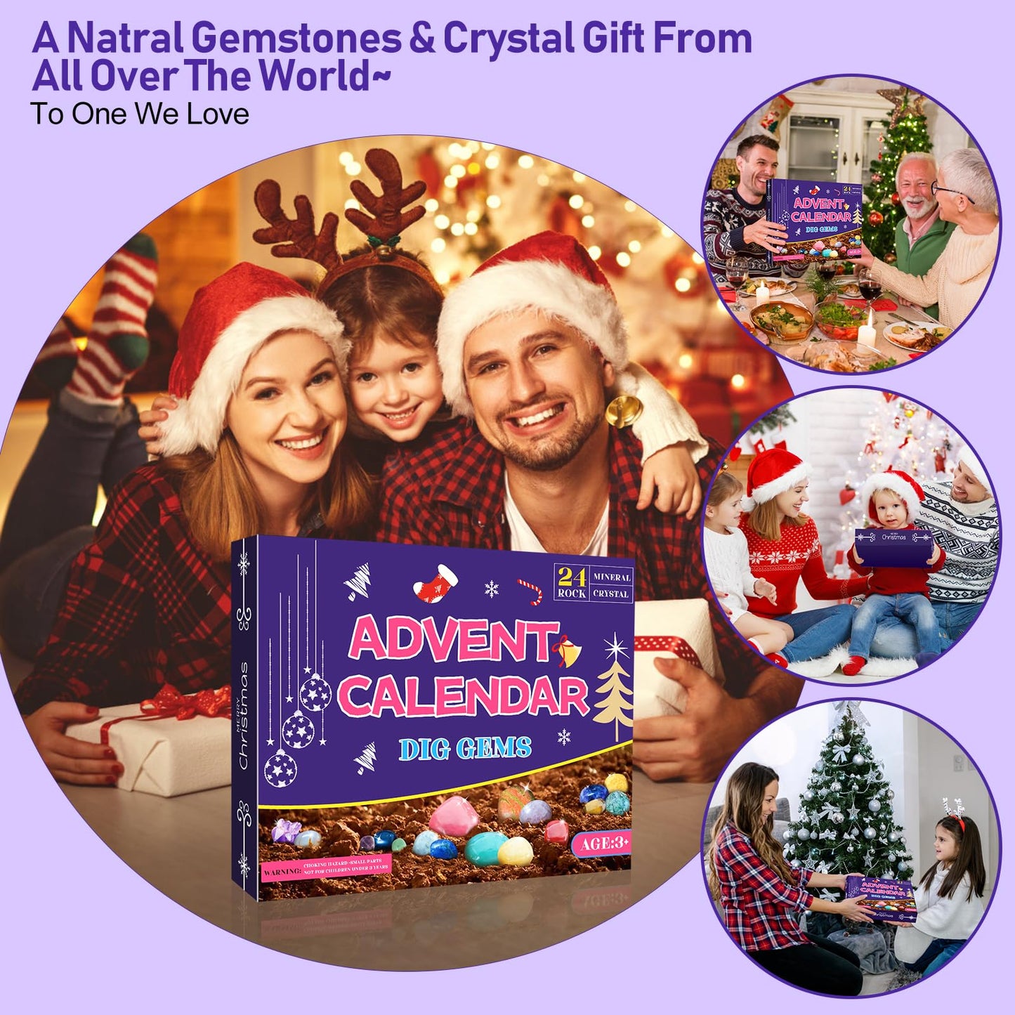 Advent calendar 2024 for kids Crystals, 24 days of Christmas Advent calendar countdown surprises, Natural gemstones the best gift for boys, girls, and geology enthusiasts (#4)