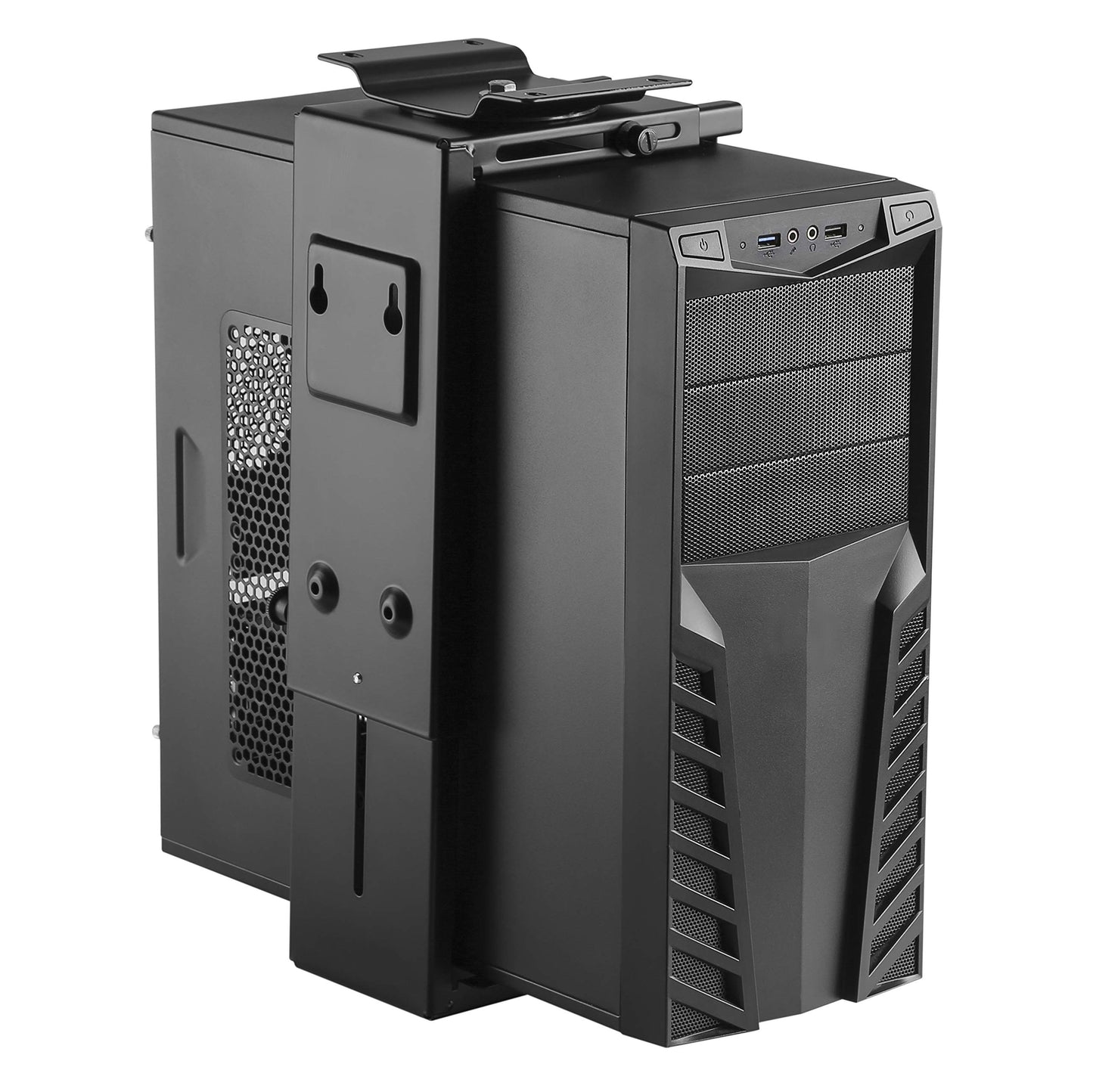 HumanCentric Adjustable PC Mount and CPU Holder, PC mount under desk, computer mount, fits most PC or computer cases, tower mount, PC under desk mount