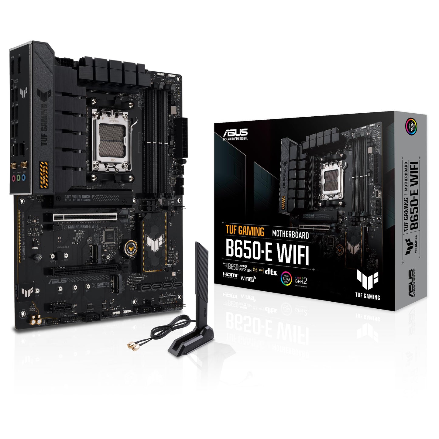ASUS TUF Gaming B650-E WiFi Motherboard Socket AMD AM5 (Ryzen 7000, ATX, PCIe 5.0, DDR5 memory, WiFi 6E, USB 3.2 Gen 2x2 Type-C, Aura Sync)