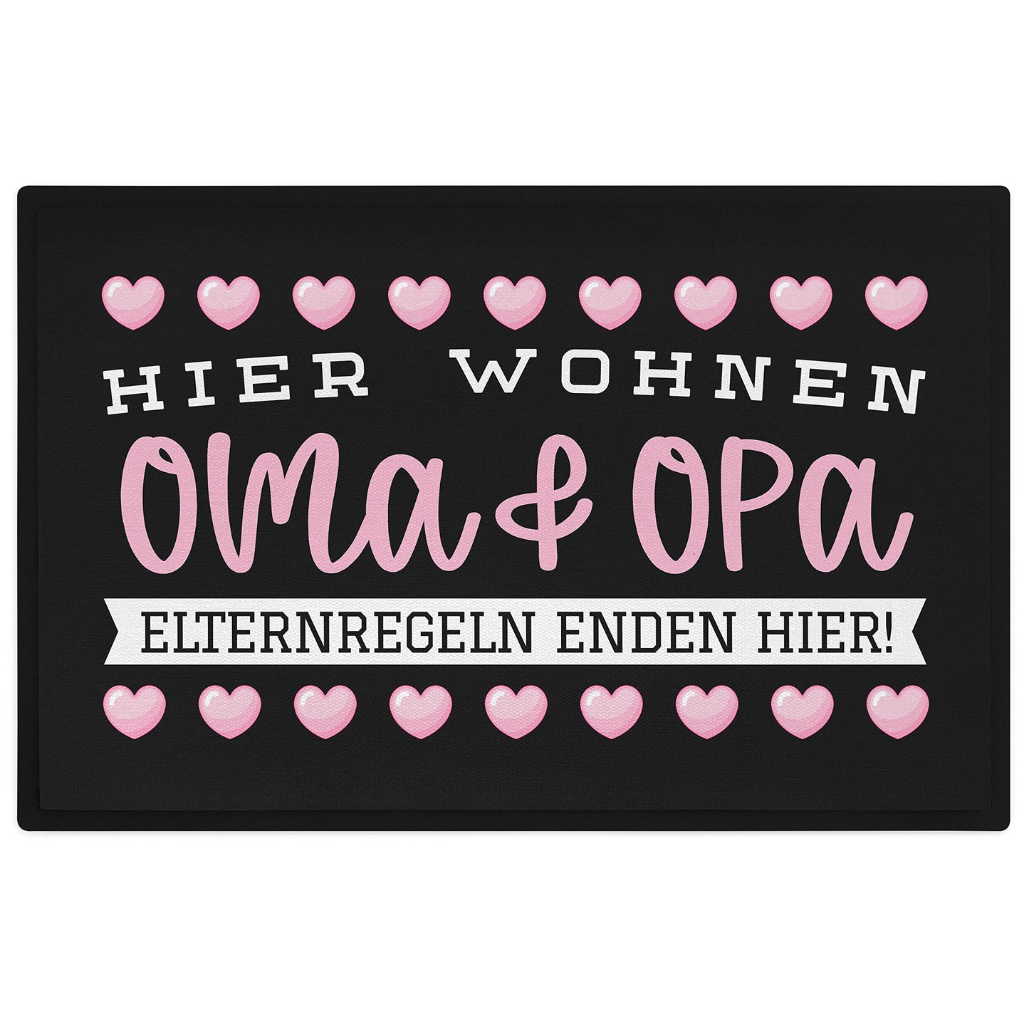 Trendation - Grandma and Grandpa Doormat Gift, Here End Parents' Rules Grandparents Dirt Trap Mat 60x40 cm