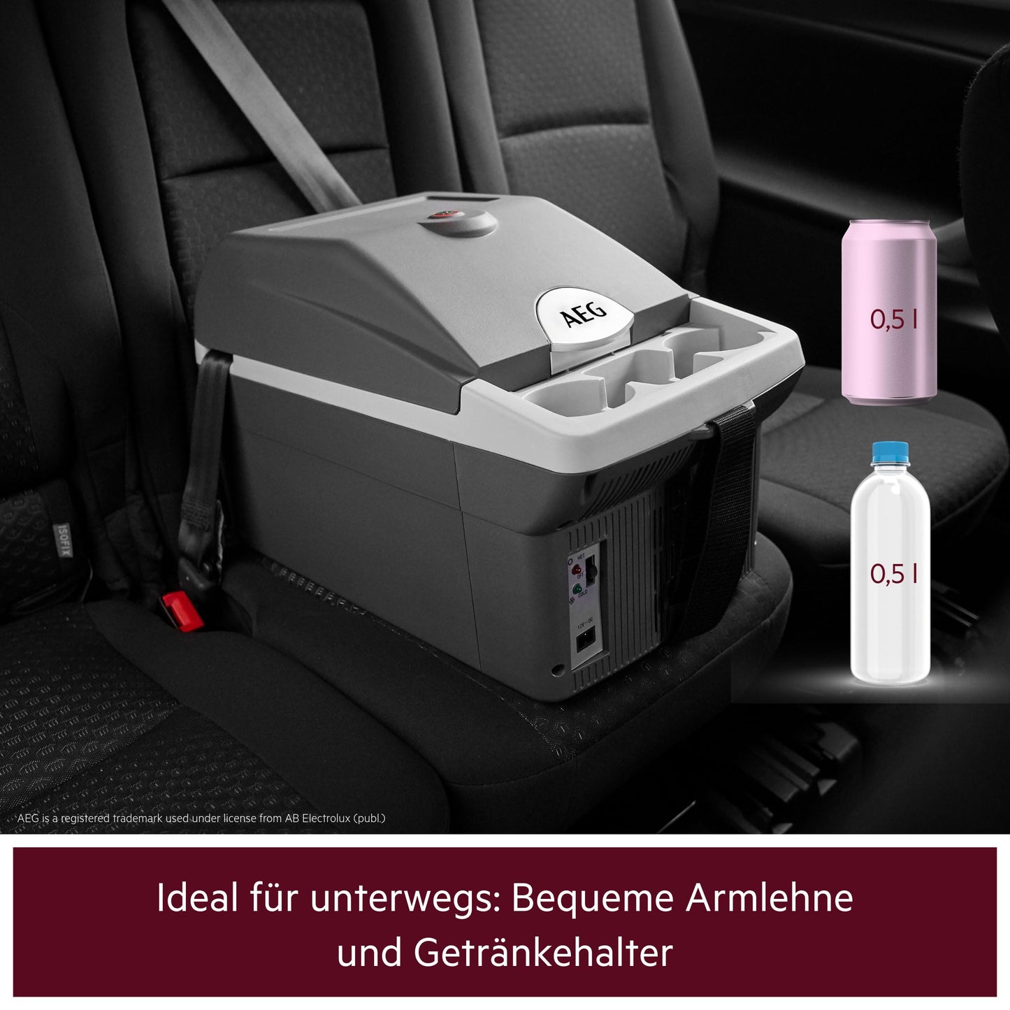 AEG Automotive Board-Bar BK 16 thermoelectric cooler and warmer 16 liters, 12 volts for car and socket, can be fastened in the car.