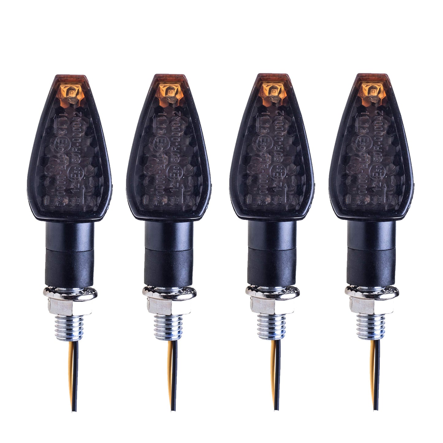 SFONIA 4pcs Motorcycle Turn Signal Lights, 12V 14LED Indicator Lights, E-marked Waterproof Universal Scooter Quad Cruiser Off Road (Smoke)