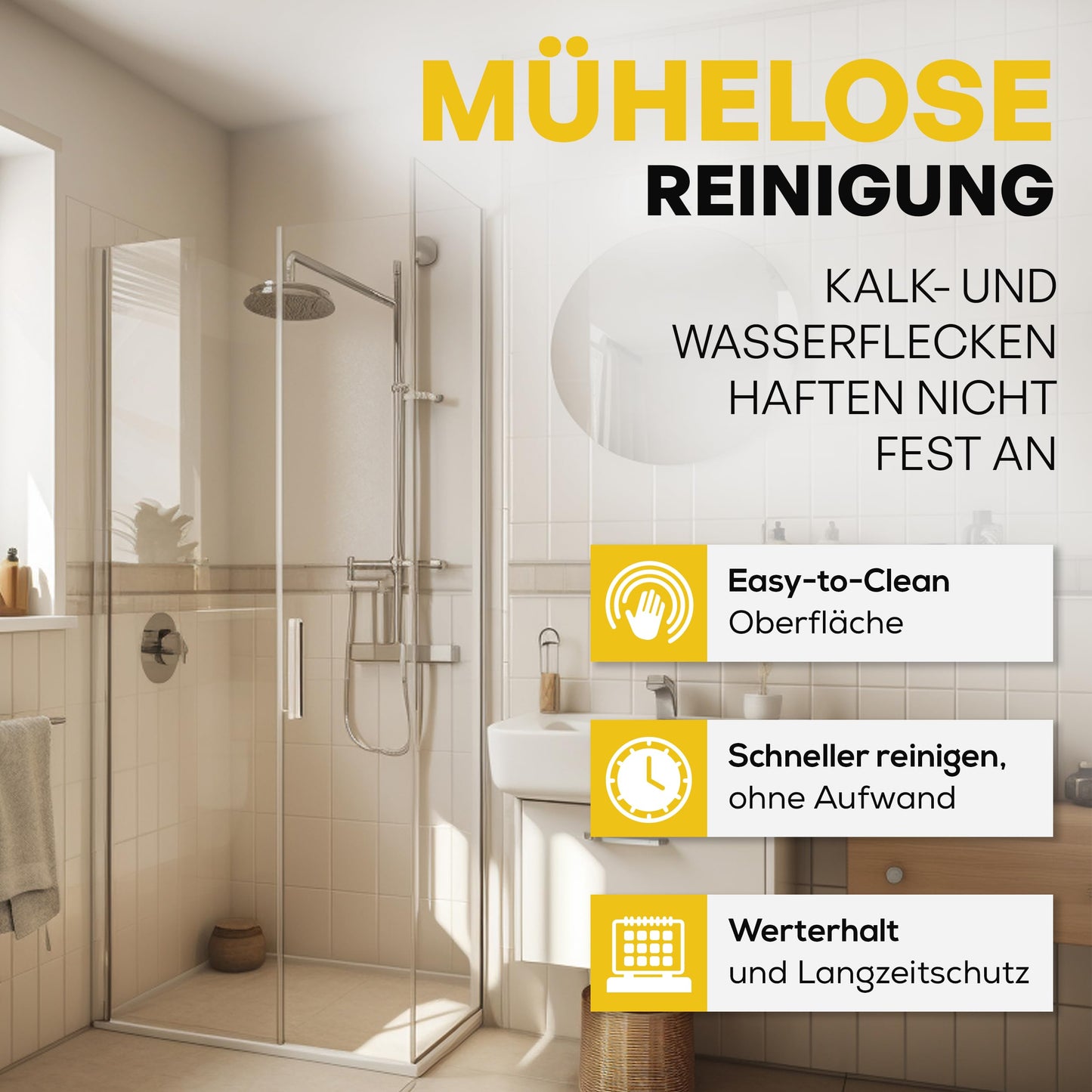 Shower cabin sealing set - Nano sealant for shower - Easy to clean effect for shower glass, fixtures, tiles, and ceramic in the shower.