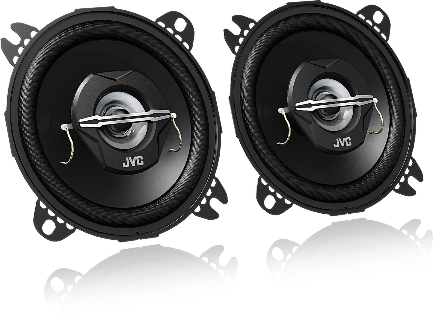 Alpine SXE-0825S 9 cm (3.5 inch) 2-way coaxial speakers & JVC CS-J420X 10 cm 2-way coaxial speakers, 2 pieces.