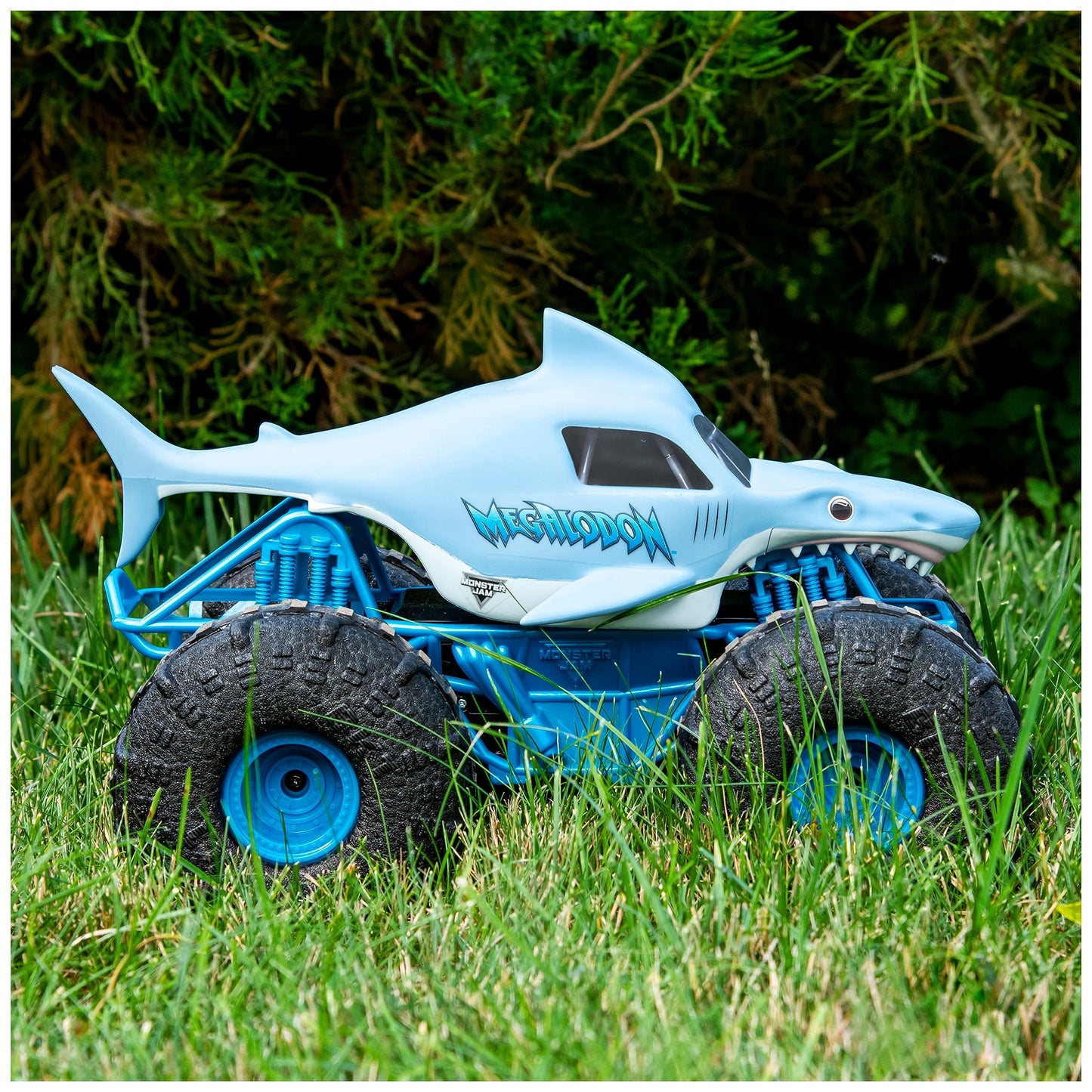 Monster Jam Megalodon Storm, RC Truck, amphibious vehicle with shark design for land and water, 1:15 scale - easy to operate, for ages 4 and up.