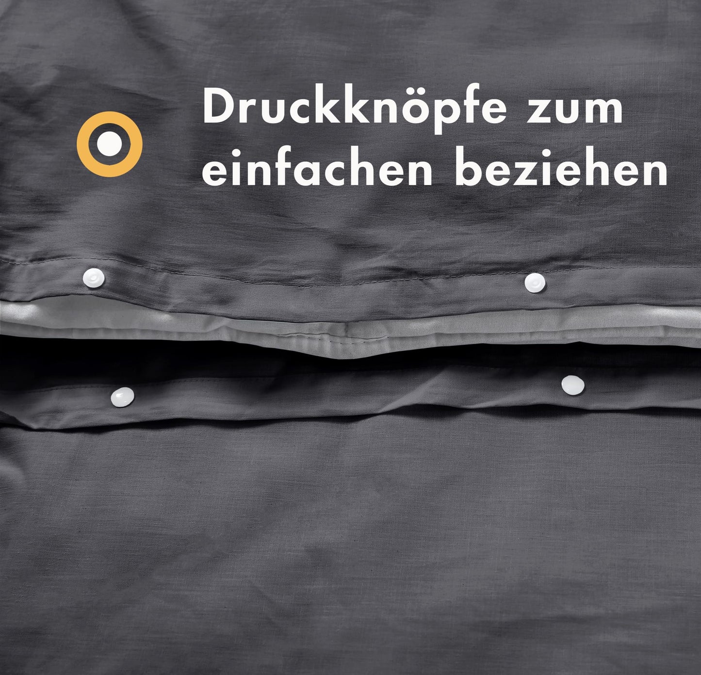 Sleeptime 100% Cotton Bedding 240cm x 220cm Grey/Anthracite - soft & wrinkle-free duvet covers with snap buttons - two-tone bedding set with 2 pillowcases 60cm x 70cm