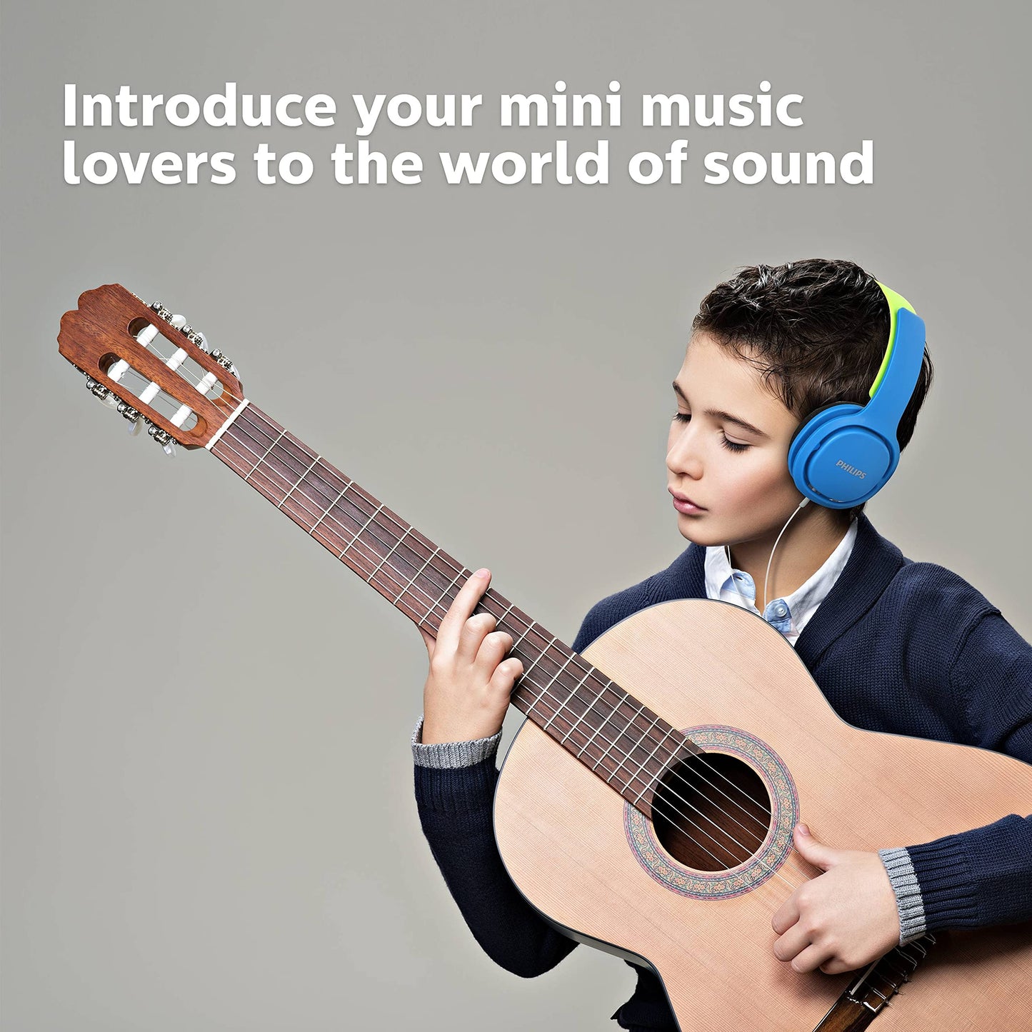 Lenco CD-011 Portable CD Player Walkman - Diskman - CD Walkman - Blue & Philips SHK2000BL/00 Over Ear Kids Headphones, Colored LED Lights, 85dB Volume Limitation, Noise Isolating