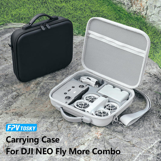 FPVtosky Waterproof Drone Bag for DJI Neo Fly More Combo with DJI RC-N3 Drone Bag Fall Protection Compact Carrying Case Storage Accessories Protection Grey