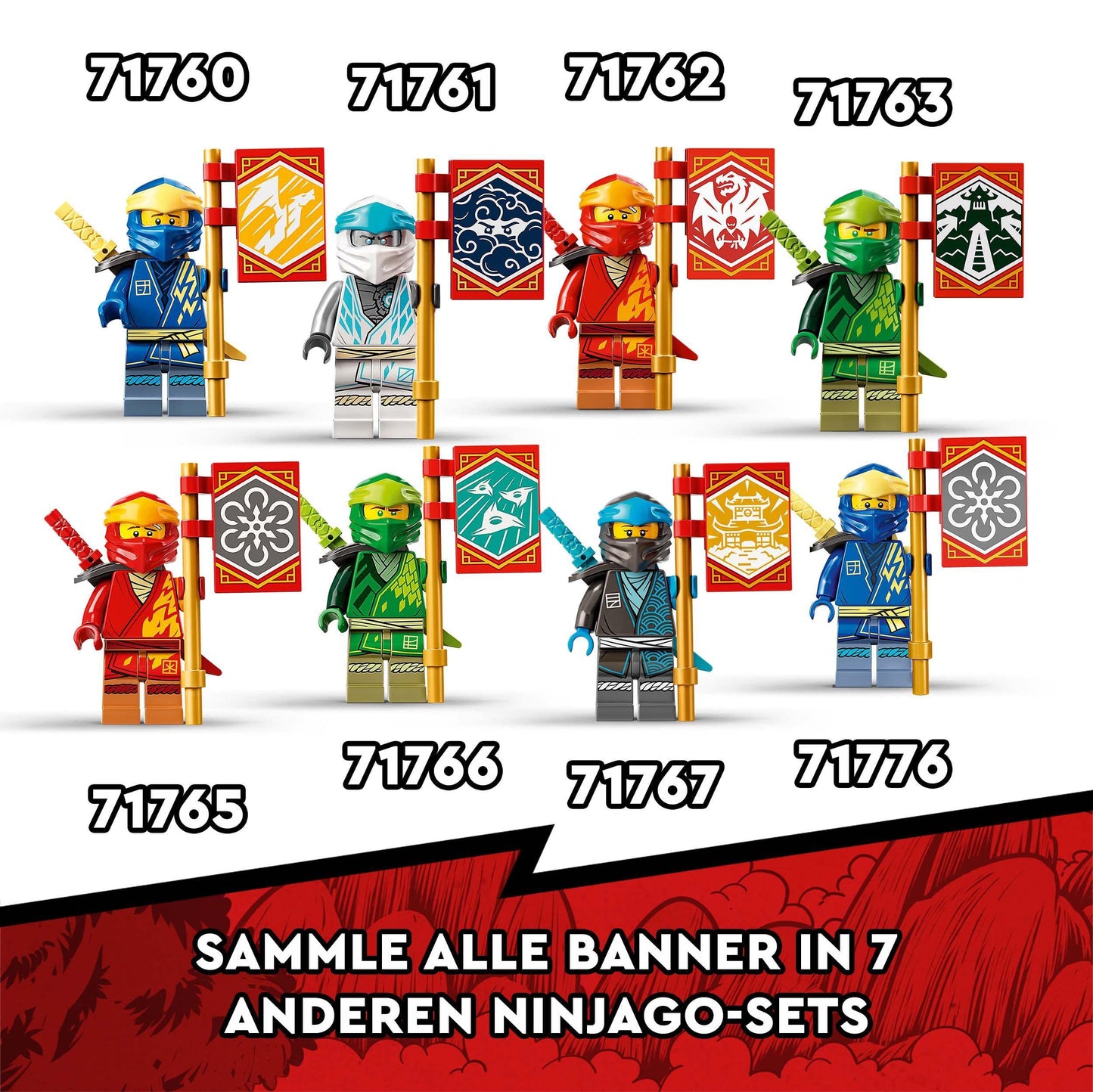 LEGO 71767 NINJAGO Ninja Dojo Temple from Masters of Spinjitzu, building set with 5 rooms, includes 8 minifigures like Lloyd, Kai, and snake action figures, ninja toy for kids 8+.