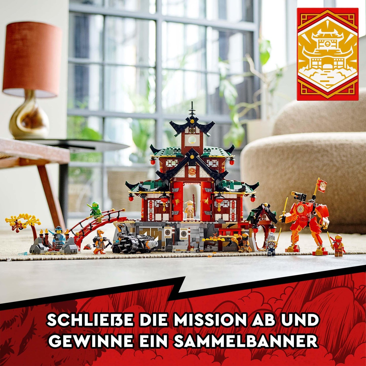 LEGO 71767 NINJAGO Ninja Dojo Temple from Masters of Spinjitzu, building set with 5 rooms, includes 8 minifigures like Lloyd, Kai, and snake action figures, ninja toy for kids 8+.