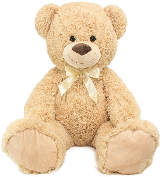 BRUBAKER XXL Teddy Bear 100 cm tall - Beige - plush toy cuddly toy