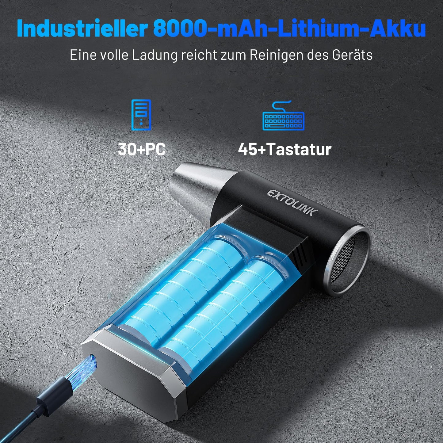 L8 Electric Air Blower 180,000 RPM Air Duster with 4-Speed TurboJet Mode, 8000mAh Battery & PC Cleaning Air Pressure Kit, Compressed Air Duster for Desktop, PC, Keyboard, Laptop, Car