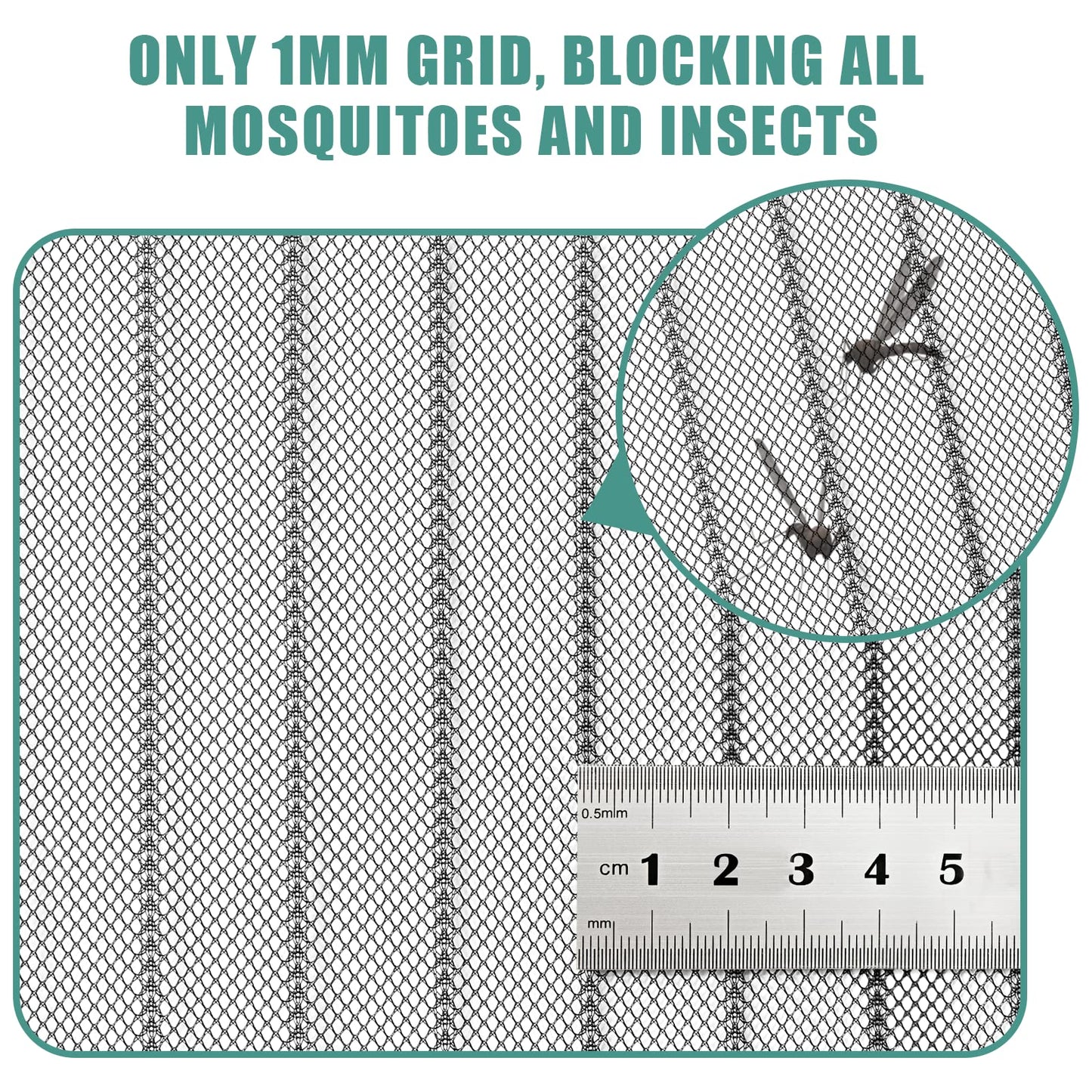 JOY2SEE Magnetic Fly Screen for Balcony Door 145x210cm, Updated Version Fly Screen Door, Black Magnetic Insect Screen, No Drilling needed