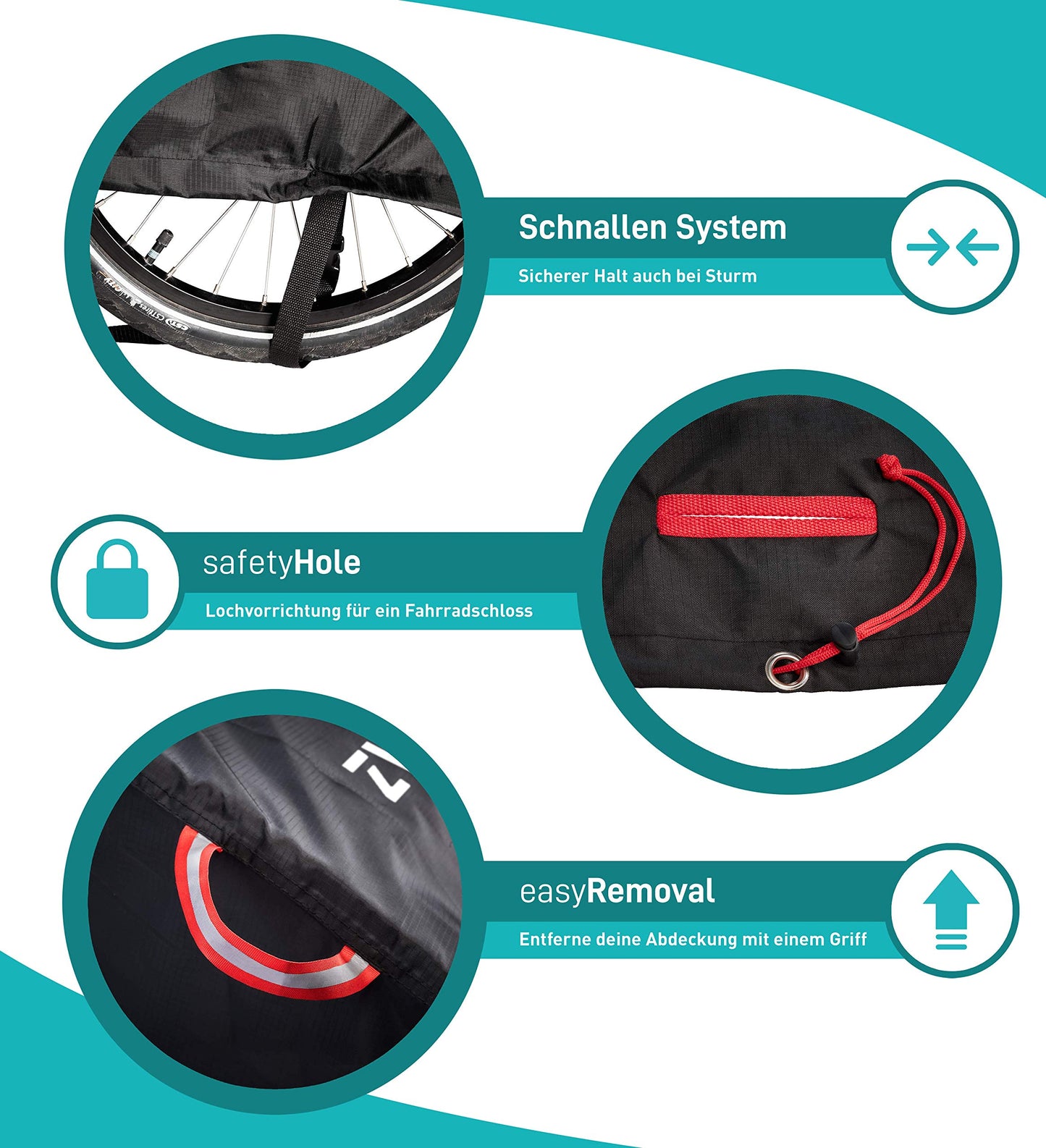 ZWEIBERGยฎ Foldable garage for bike trailers. Universal, sturdy, and waterproof cover. Provides rain protection with UV protection. Easy removal.