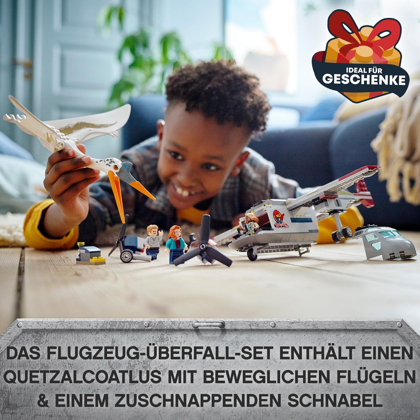 LEGO 76947 Jurassic World Quetzalcoatlus: Plane Heist, dinosaur toy with figures, gift for kids aged 7+.