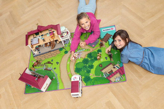 SCHLEICH 42465 Playmat Horse Club, for children aged 5-12, Horse Club accessories.