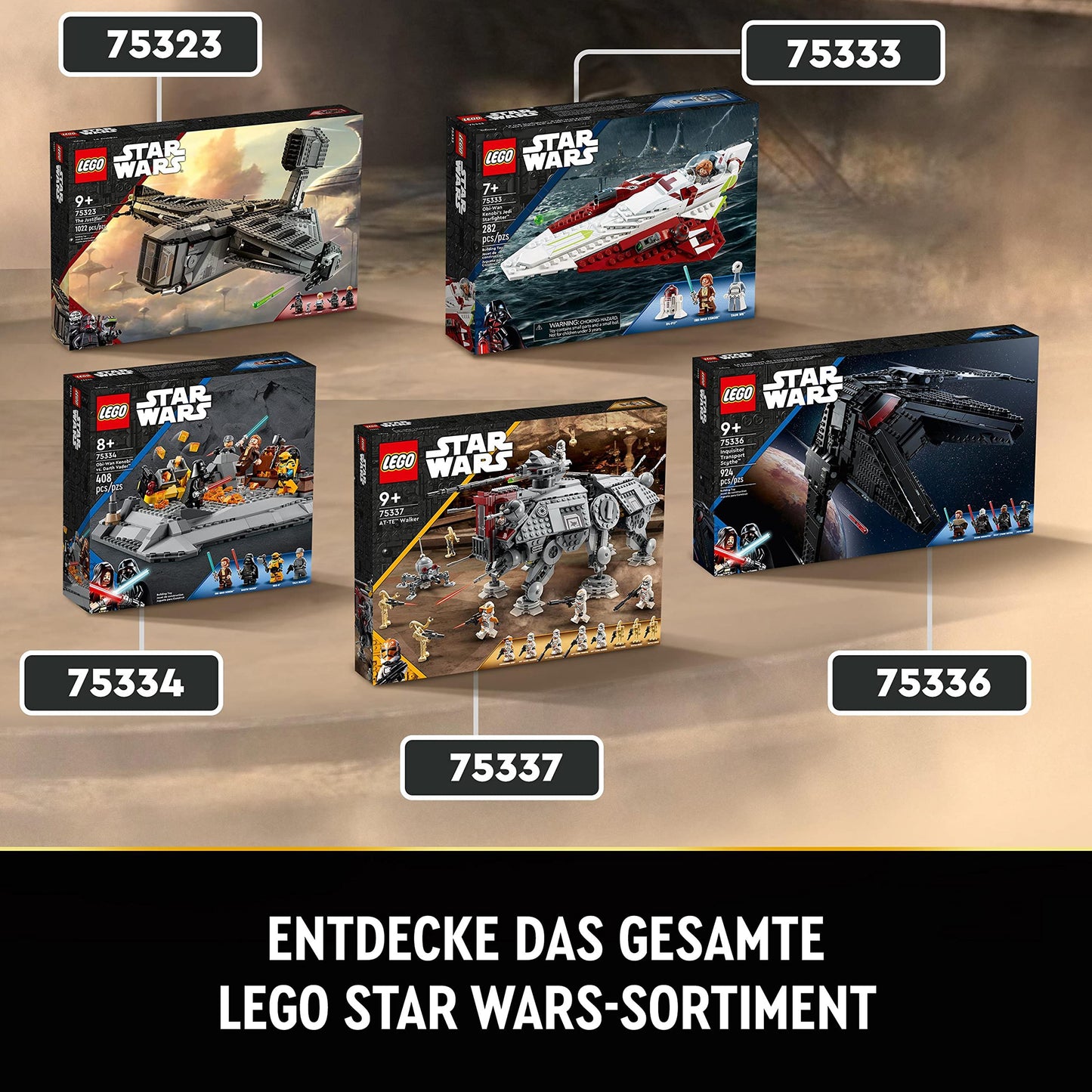 LEGO Star Wars 75337 AT-TE Walker toy with 3 minifigures from the 212th Clone Troopers, Dwarf Spider, and Battle Droid figures - Gift for boys aged 9 and fans of Revenge of the Sith.
