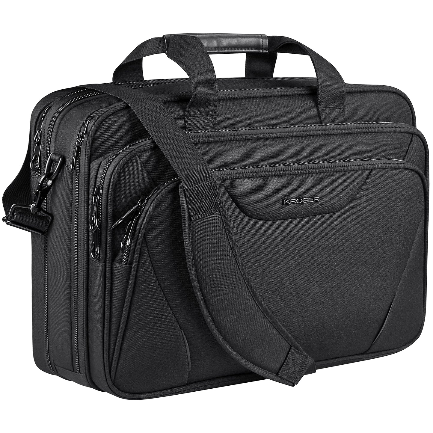KROSER 18-inch handbag, laptop bag up to 17.3 inches, waterproof, expandable, document bag with shoulder strap, for travel/business/school/men/women, laptop bag.