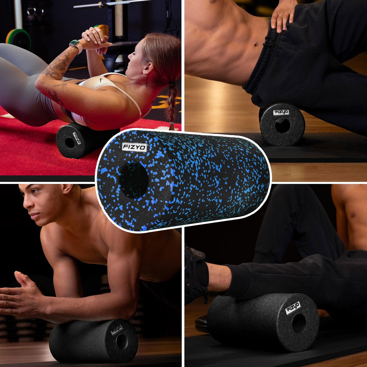 Physio fascia roller for fitness, yoga, and rehabilitation. Self-massage roller for back spine made of medium firm EPP foam, includes carrying bag.