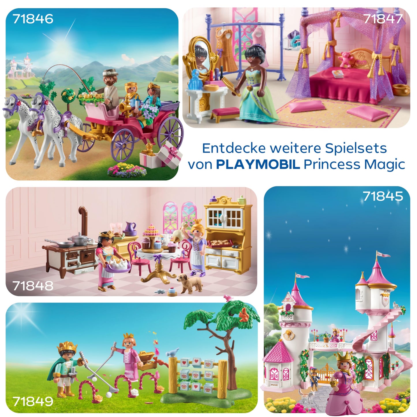 PLAYMOBIL | Princess Magic | Carriage Ride with Princess and Prince | Princess Toy | Fairy Tale Toy for Kids aged 4 and up | 71846
