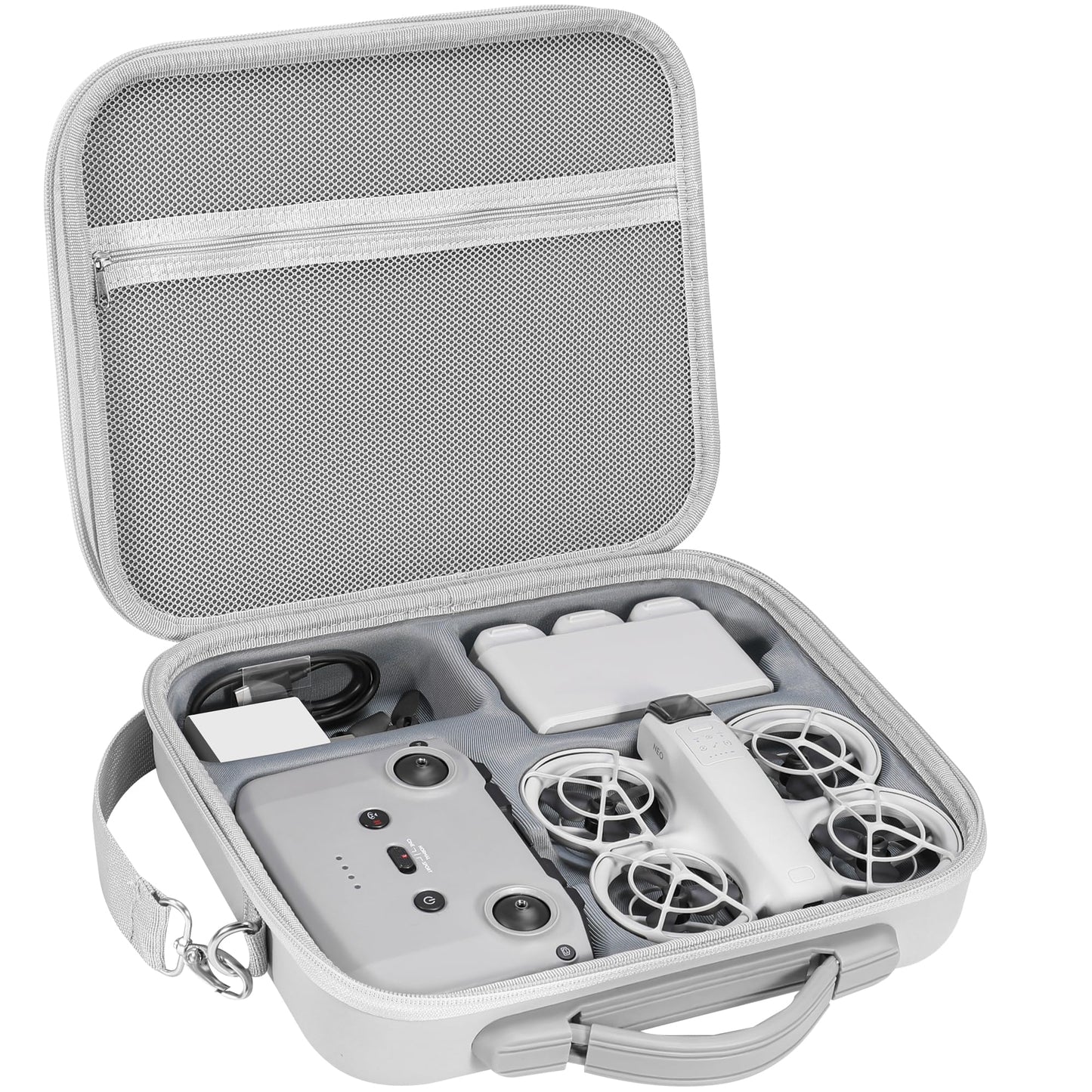 FPVtosky Waterproof Drone Bag for DJI Neo Fly More Combo with DJI RC-N3 Drone Bag Fall Protection Compact Carrying Case Storage Accessories Protection Grey