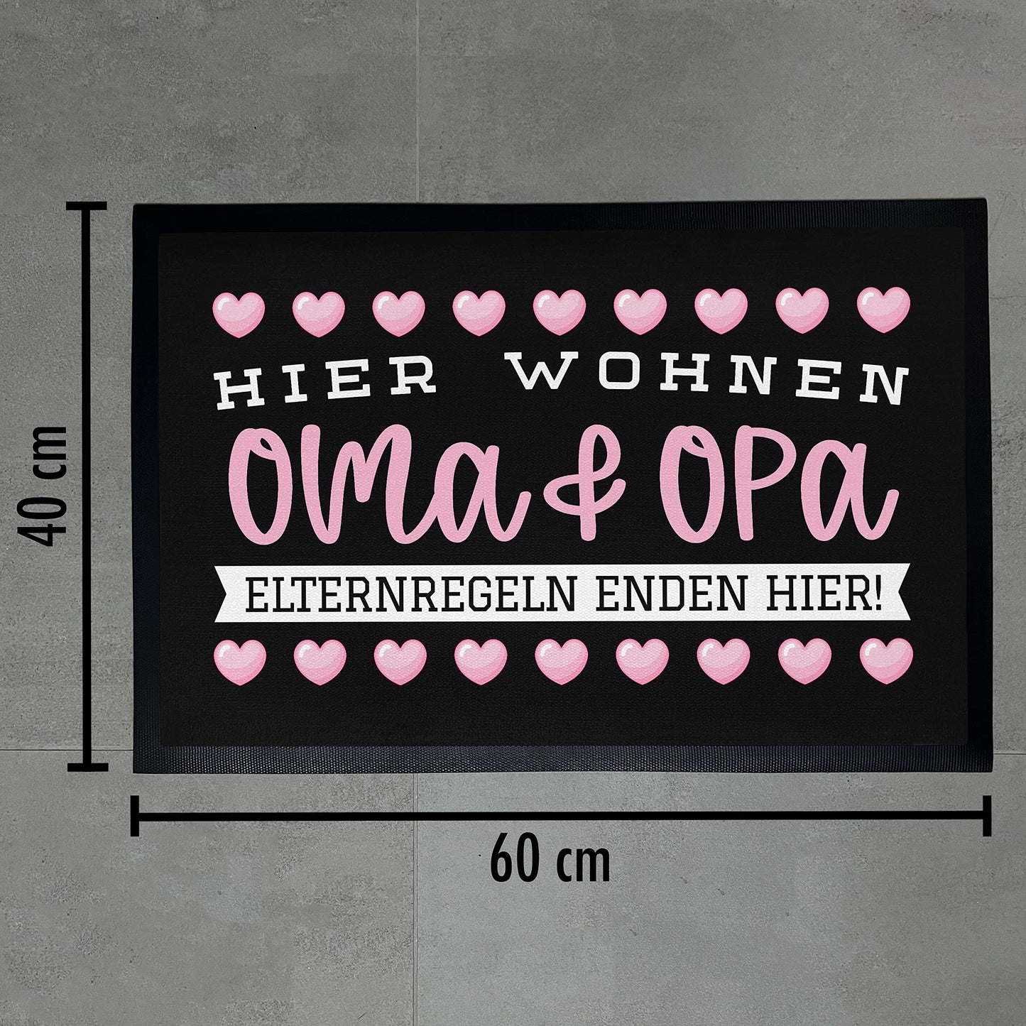 Trendation - Grandma and Grandpa Doormat Gift, Here End Parents' Rules Grandparents Dirt Trap Mat 60x40 cm