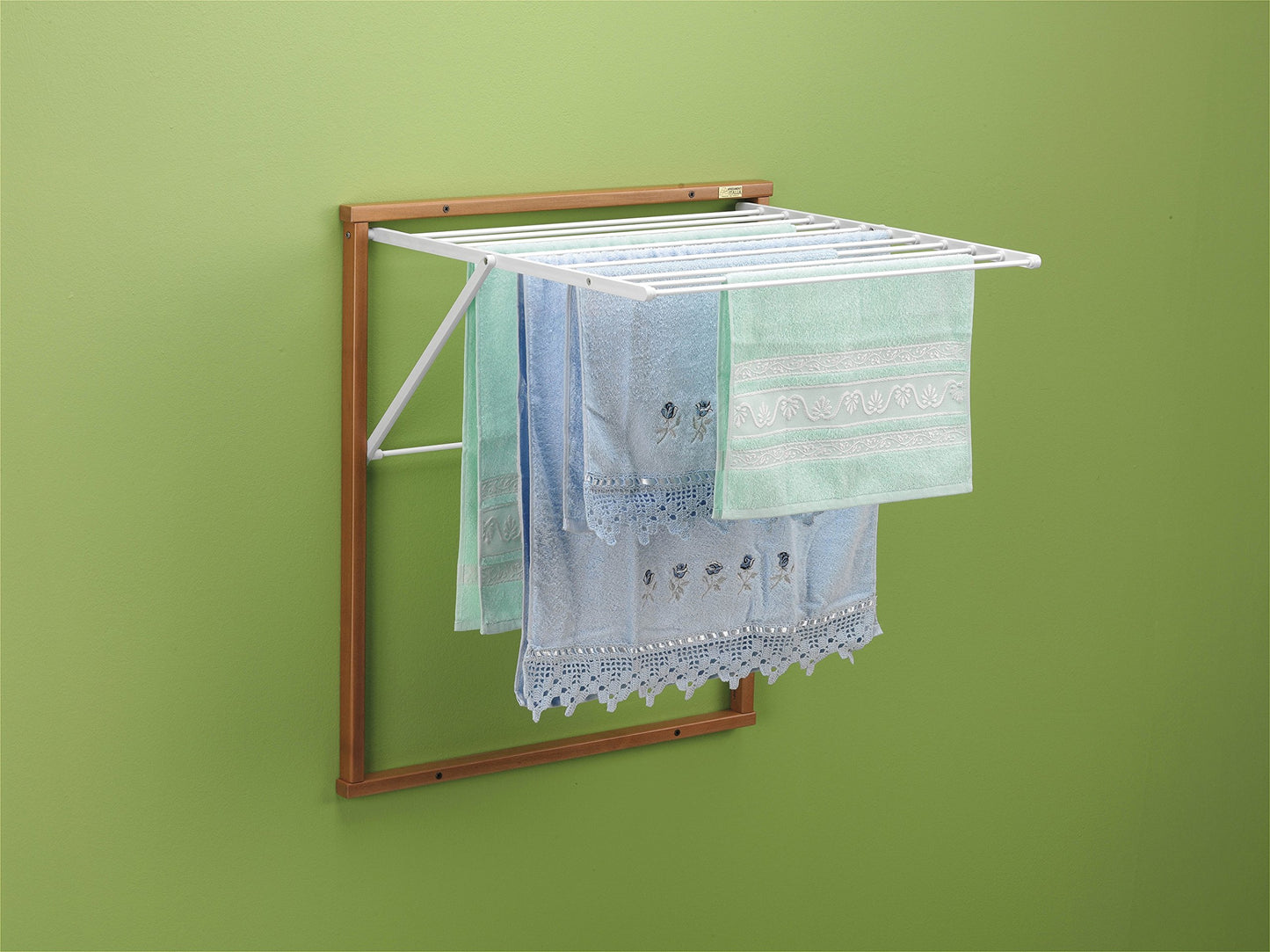 Arredamenti Italia wall clothes stand, 604 Kledy wall, wood - foldable - 6.5 mt line - color: cherry wood