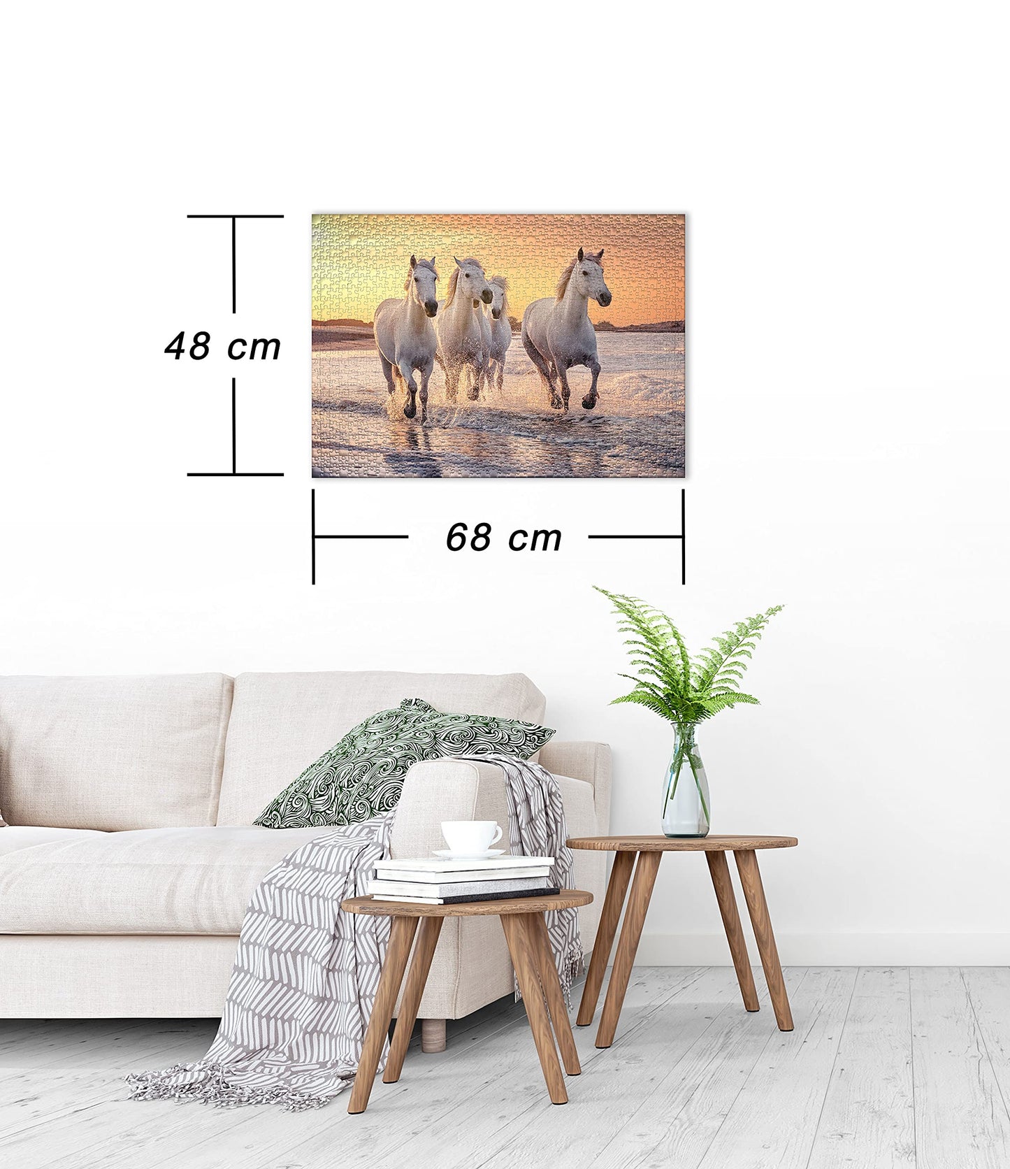 Ulmer Puzzle Forge - Camargue Horse Puzzle - classic 1000 piece animal puzzle featuring the white horse in the wild in Camargue, Provence, Southern France.