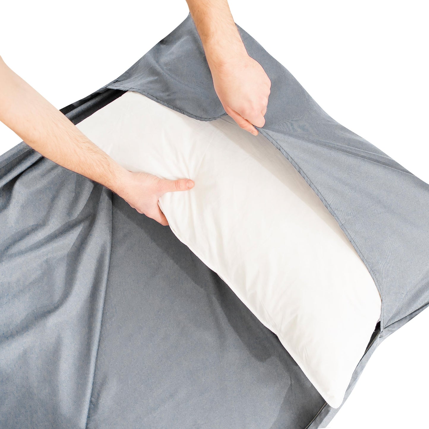 MIQIO® 2in1 sleeping bag liner ultra-light with full-length zipper (left or right): Thin comfort travel sleeping bag and XL travel blanket in one.