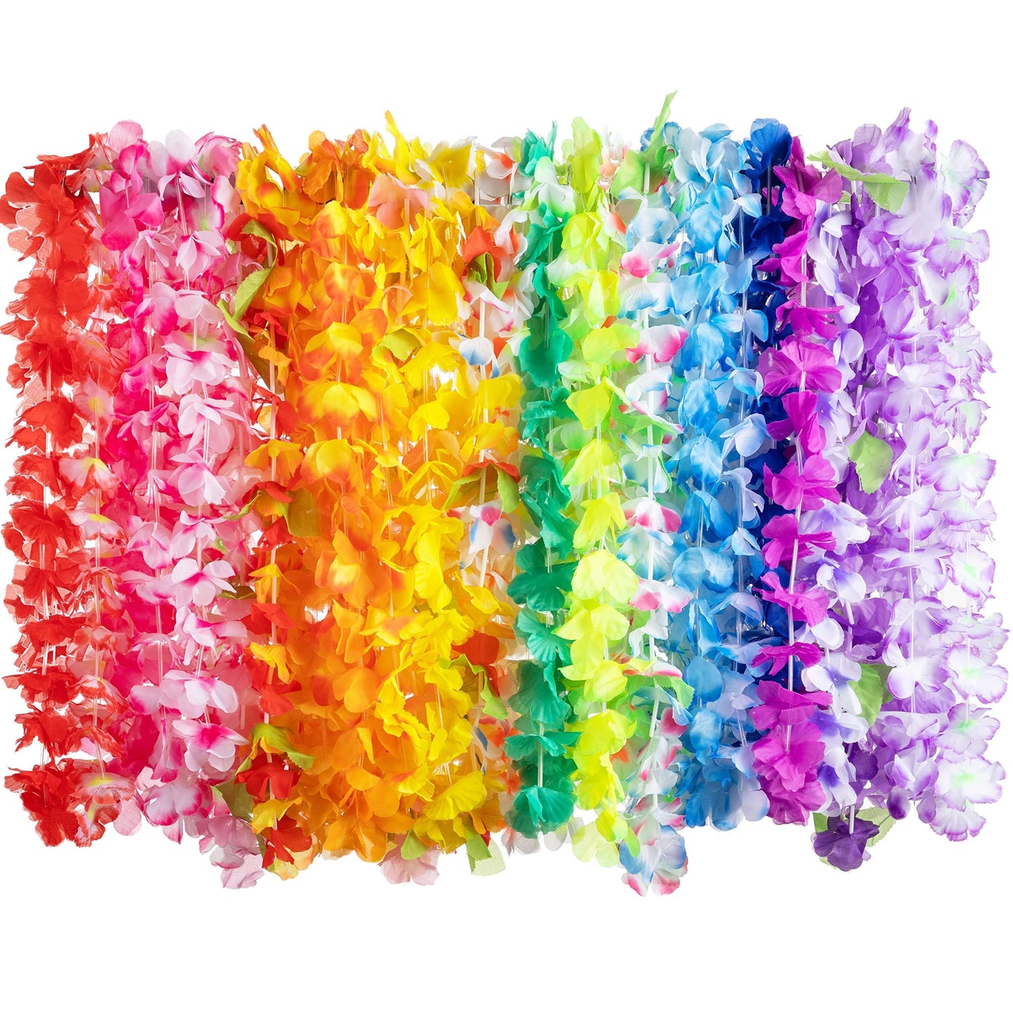 JOYIN 60 Pieces Hawaiian Leis Necklace, Tropical Luau Flower Lei for Dress, Party Favors, Beach, and Themed Birthday (5 Dozen)