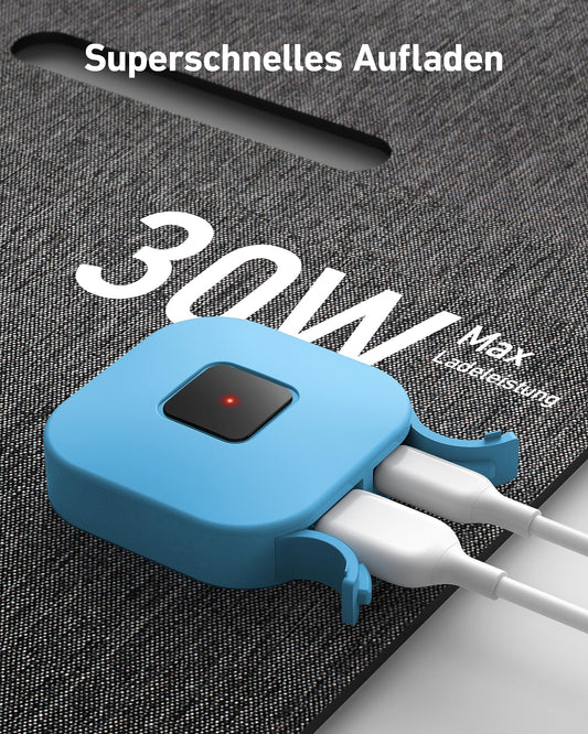 Anchor SOLIX PS30 Folding Solar Panel 30W, portable outdoor solar charger, IP65 Waterproof, fast charging for 2 devices simultaneously, for camping, hiking, outdoor.