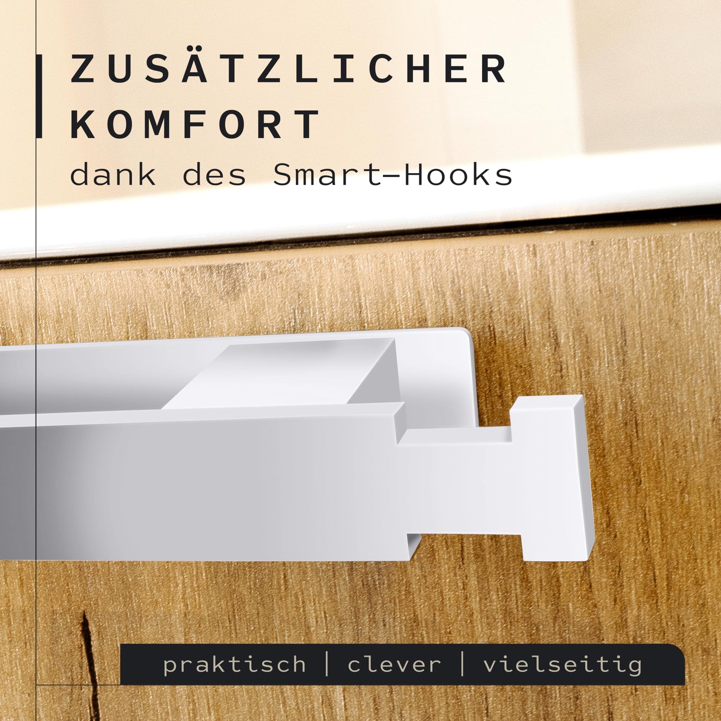 KRONWELL® towel holder without drilling - Self-adhesive towel holder for bathroom & kitchen - Stainless steel towel bar - Towel holder - Designed in Germany - White matte