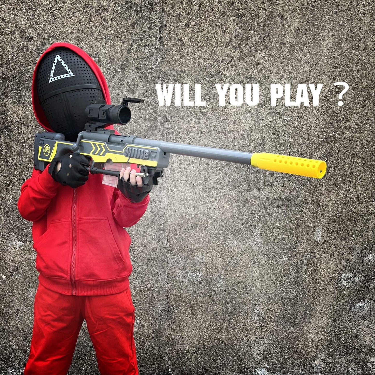 AGM MASTECH AWM Shell-Throwing Blaster Shot Gun comes with 40 official darts, 4-dart clip, 2 magazines. Blaster toy set for boys, kids, and adults (grey).
