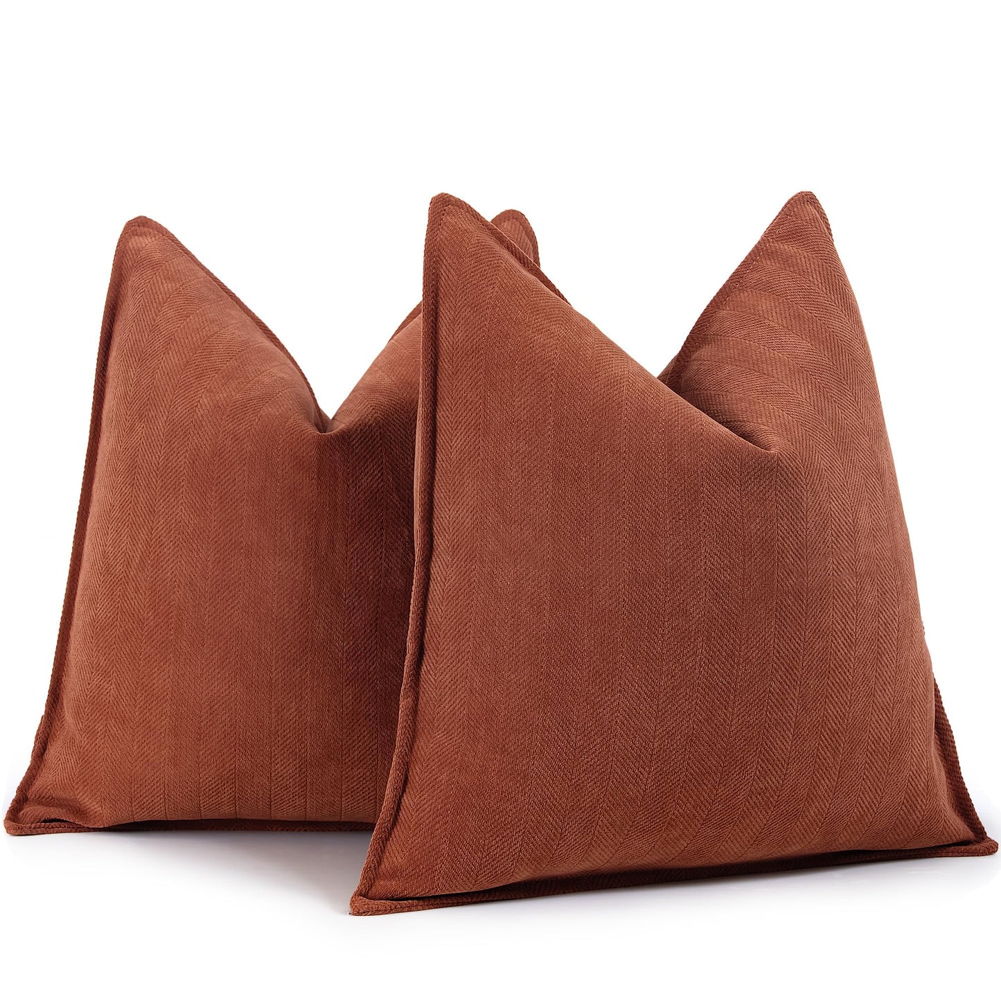 ZWJD Rust Pillow Cover 60x60 2-Pack Chenille Pillowcases Sofa Cushion Covers with elegant design, soft and luxurious decorative throw pillows for couch, bed, and home décor.