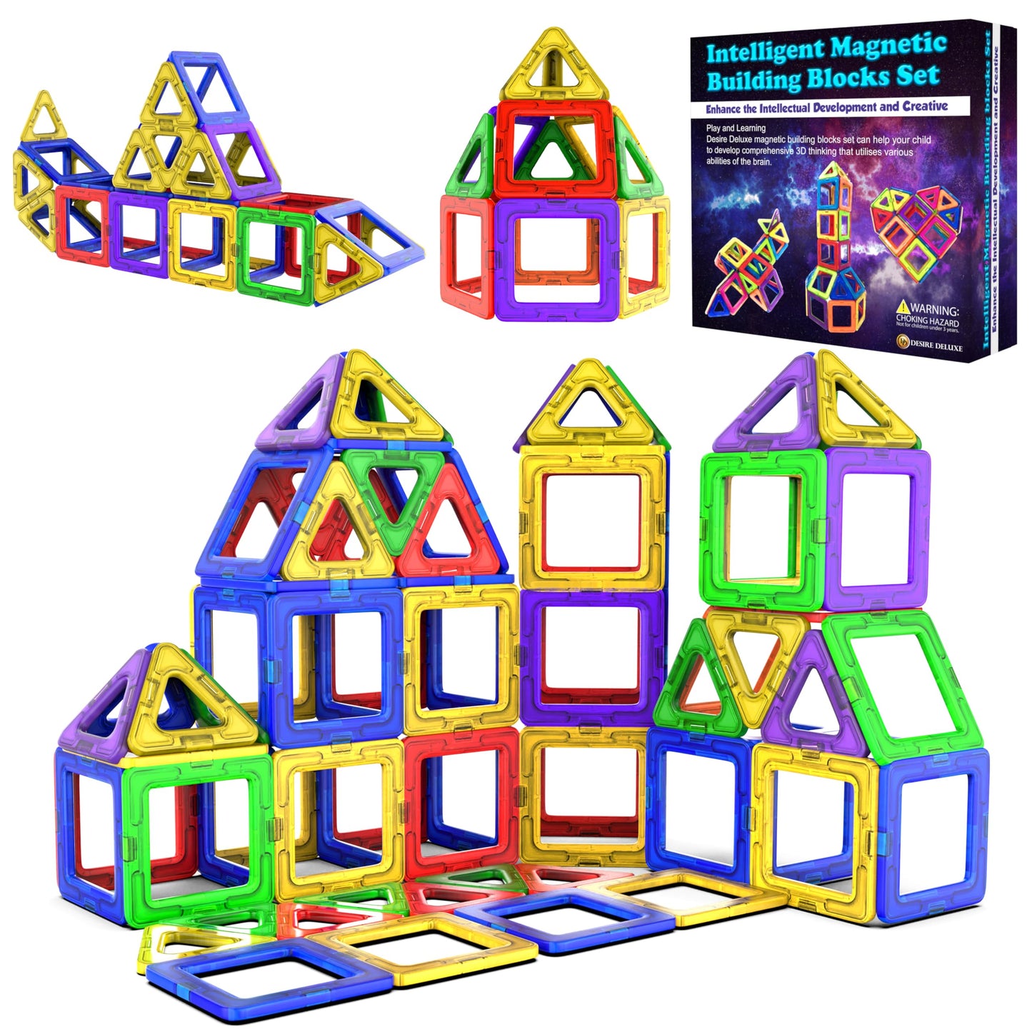 Magnetic building blocks Magnet Montessori toy for kids 40pc set Suitable for ages 3-8, ideal educational toy for boys girls gift