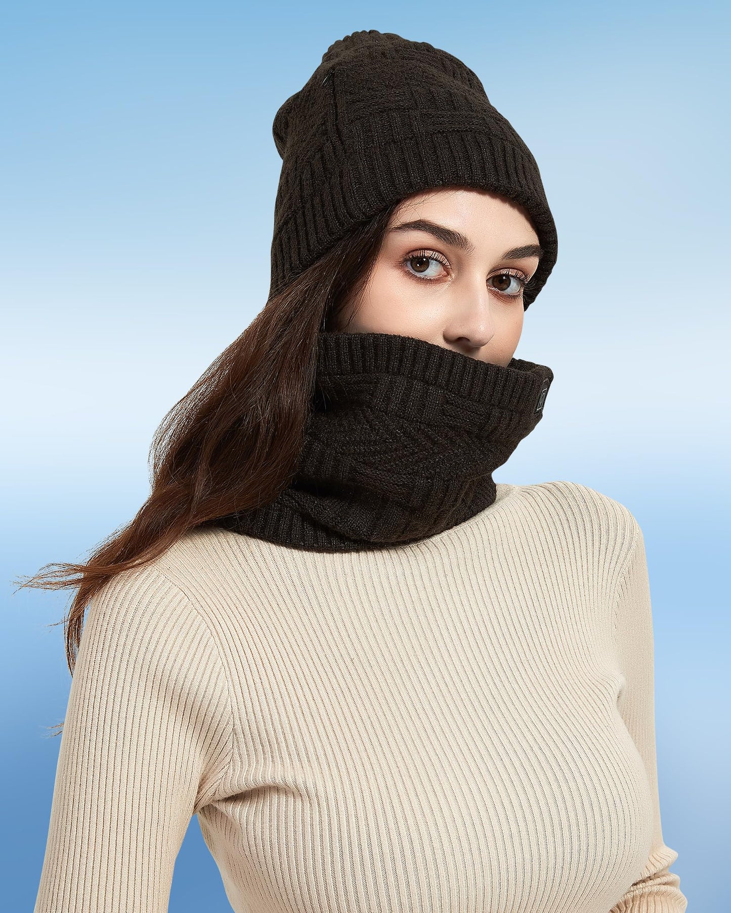 CYCYHEAT Heated Hat - Neck Warmer Heated Scarf & Heated Hat for Men and Women with 4000mAh Battery, 3 Heat Settings.