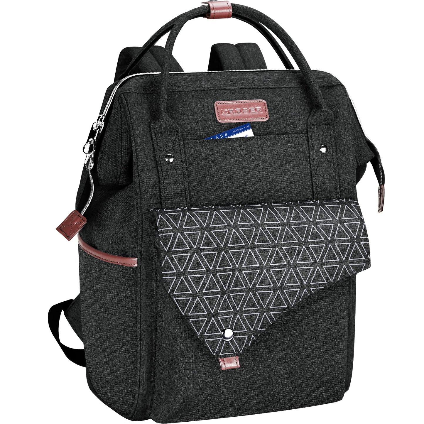 KROSER backpack for women, school laptop backpack 15.6 inch daypack waterproof for university/travel/business/work women/men, black.