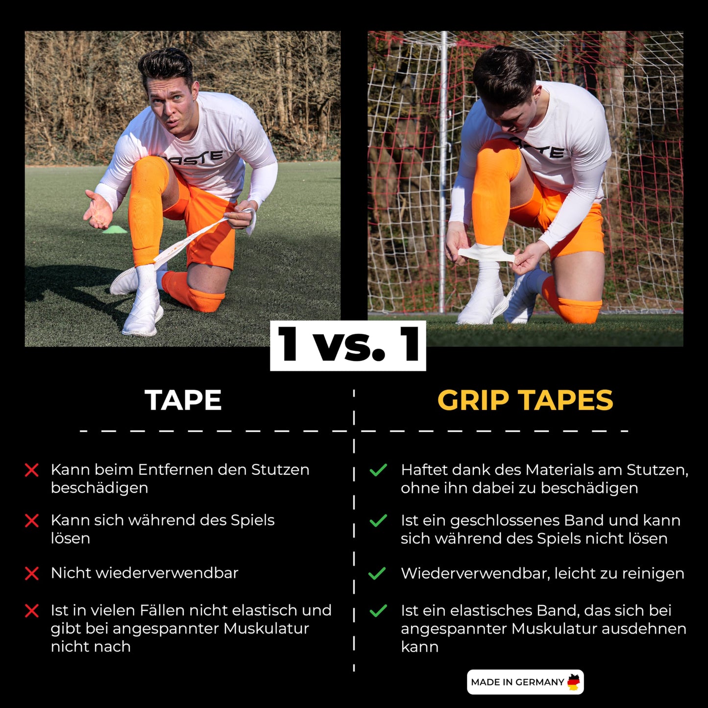 PASTE® Shin Guard Holder Soccer Silicone Men, Women, Kids Black - Support for Soccer Socks as Shin Guard Holder, Sock Holder, Grip Tapes for Soccer Socks, Ankle Strap