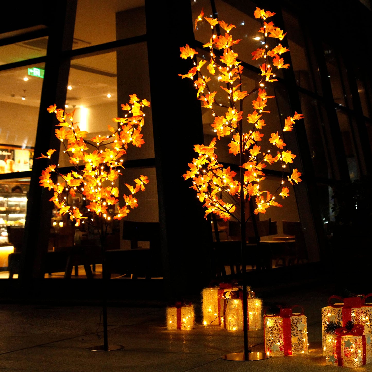 CCLIFE LED Light Tree Indoor Outdoor Christmas, LED Tree Indoor, Maple Leaf Light Decoration, Warm White, IP44, 150cm, 120LED, CushHom
