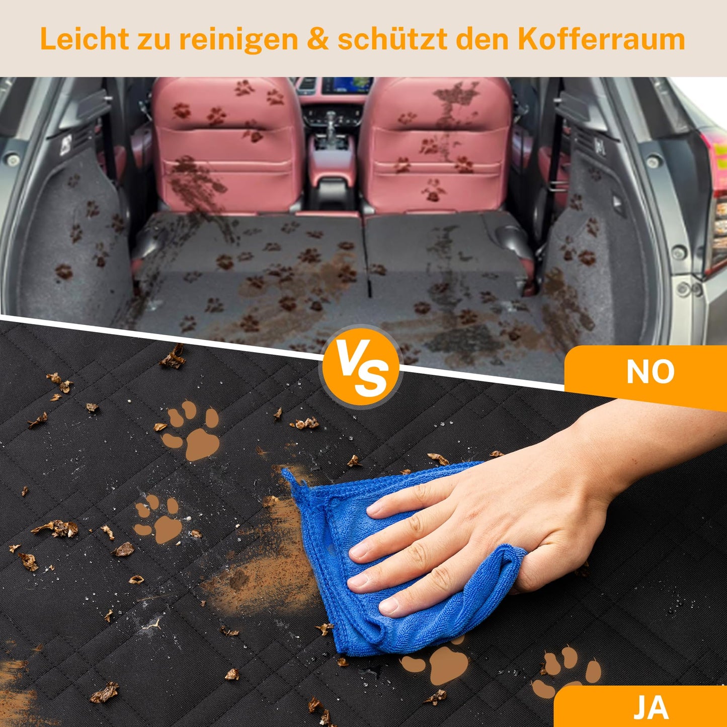 Toozey Dog Trunk Protector Quilted & Durable with Side Protection & Bumper Protection | Waterproof Dog Blanket for Car with Durable Surface | Protects against Scratches and Fur (Universal)