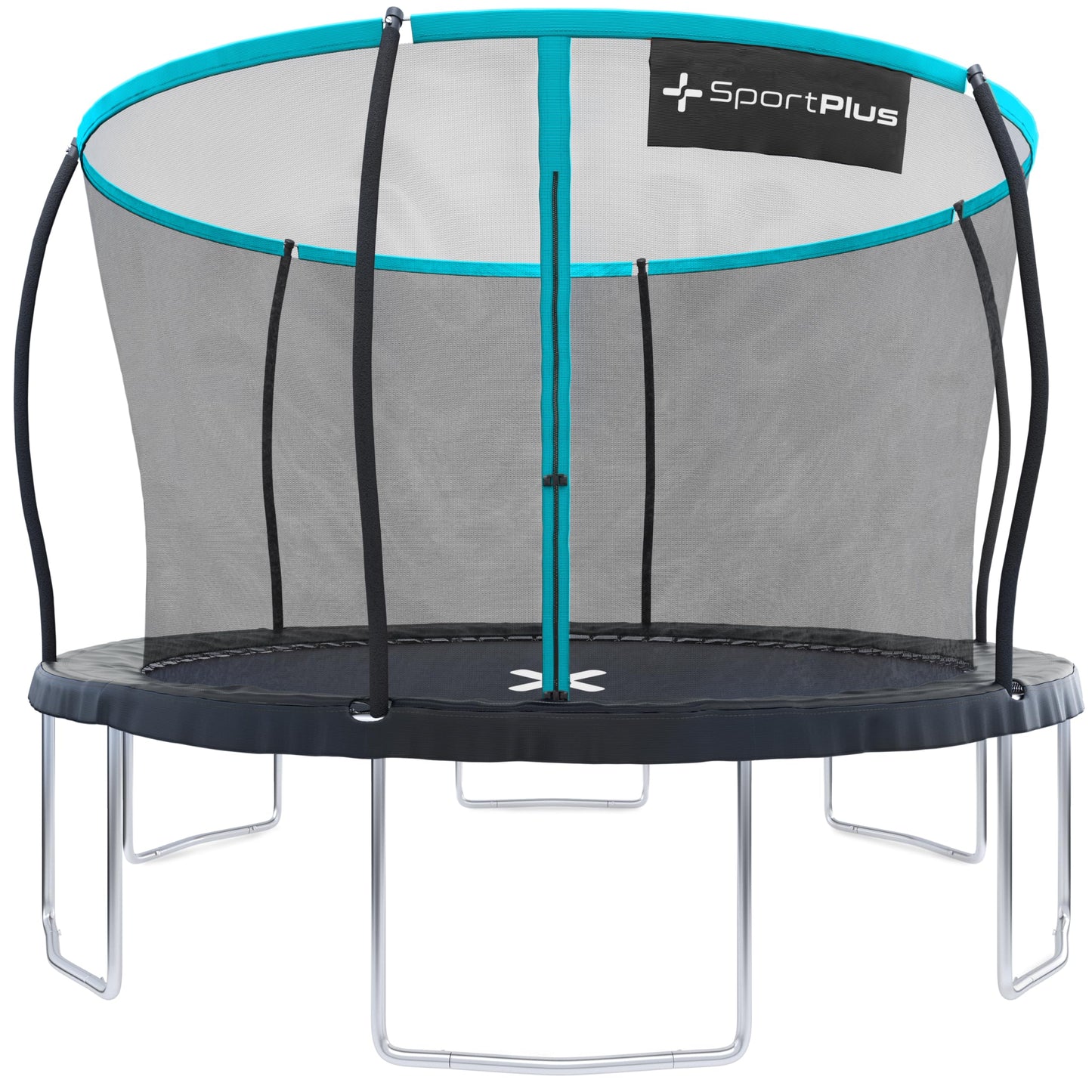 SportPlus Trampoline Outdoor 305cm & 366cm, kids trampoline with edge protection, outer poles & inner net, sturdy frame construction, garden trampoline, also for adults up to 120/150kg - GS certified