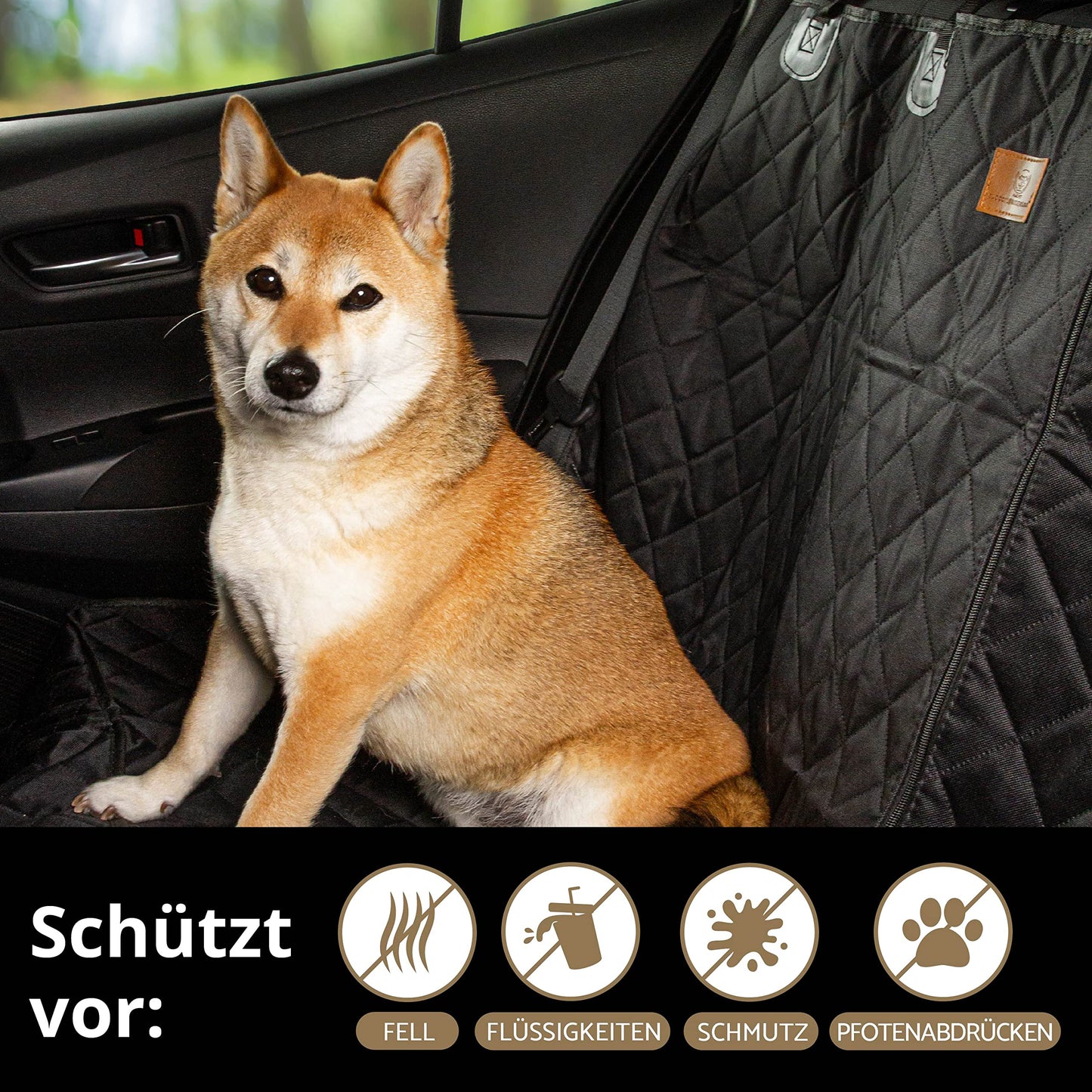 AMZPET Dog Car Seat Cover (Compact: 122 cm) - Waterproof - Non-Slip & Scratch-Resistant - Durable - 56 x 45 x 122 cm